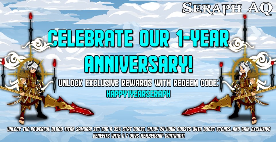 Seraph AQ - 🎉 New Redeem Code: Happy1YearSeraph! 🎉... | Facebook