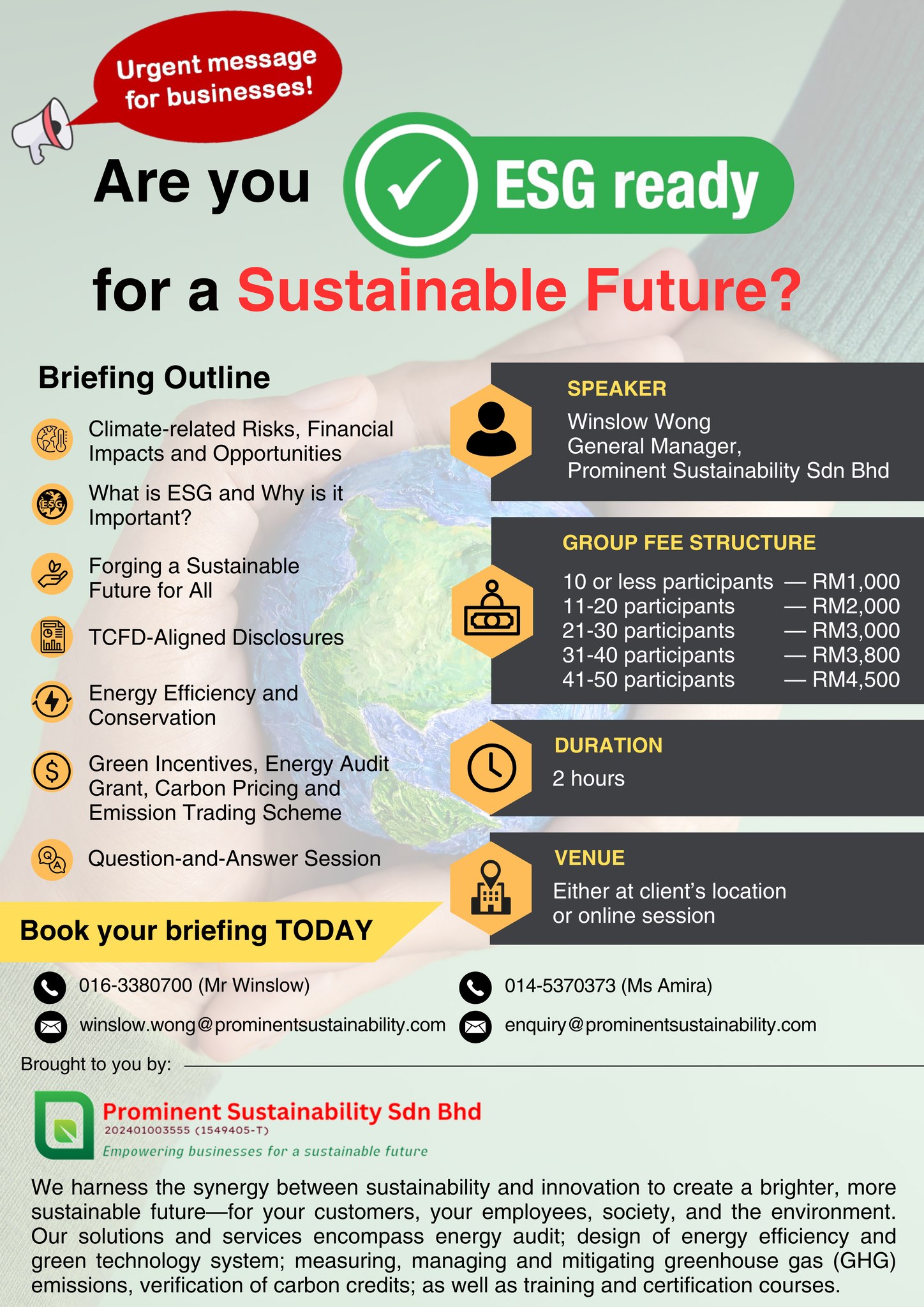Prominent - 🌿 Urgent message for businessess: Are you ESG ready for a ...