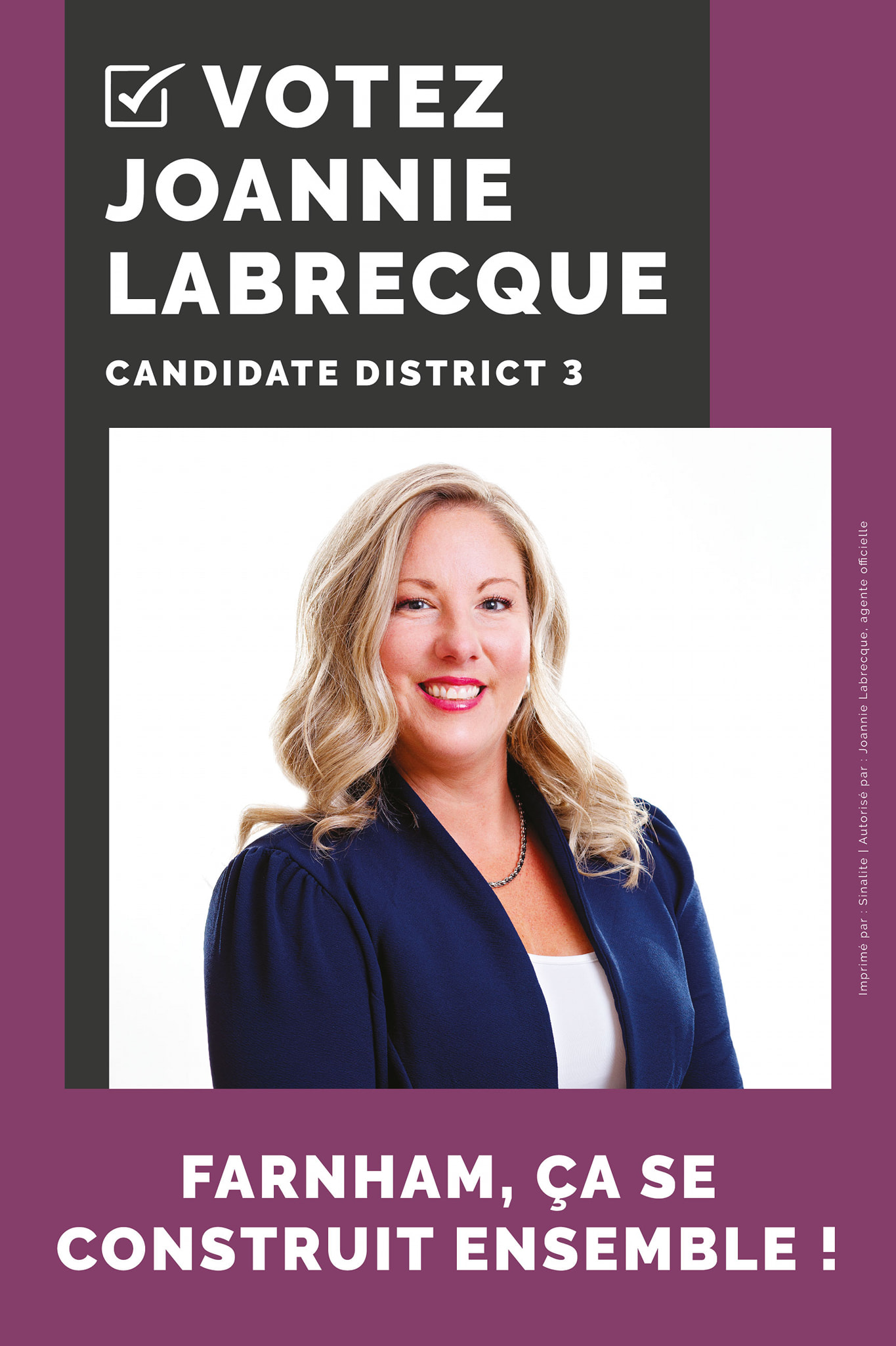 Joannie Labrecque - Candidate District 3 Farnham