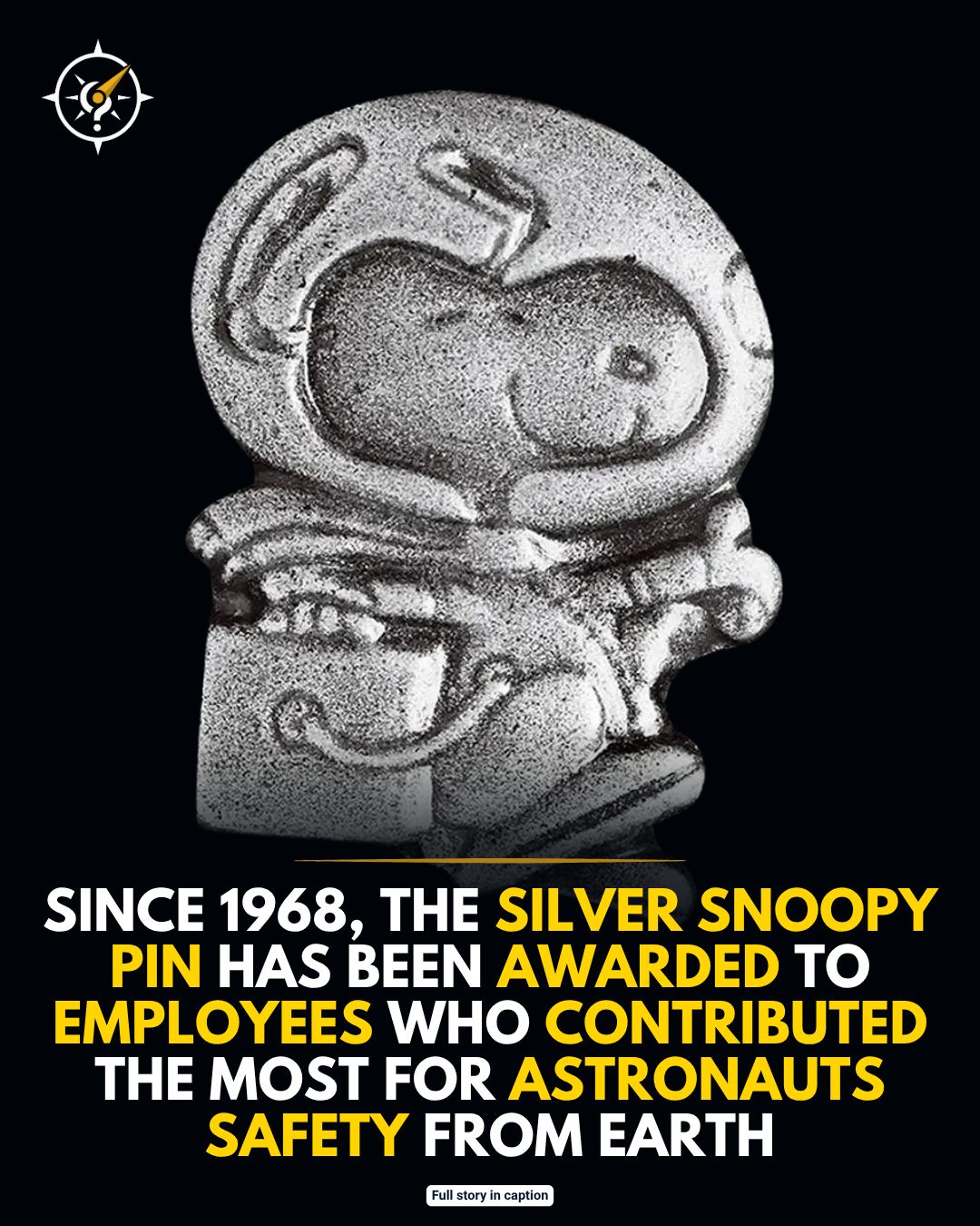 1961's★NASA★ Grumman-Snoopy Pin★初期型スタッフ Nasa's Silver Snoopy pin for astronaut safety