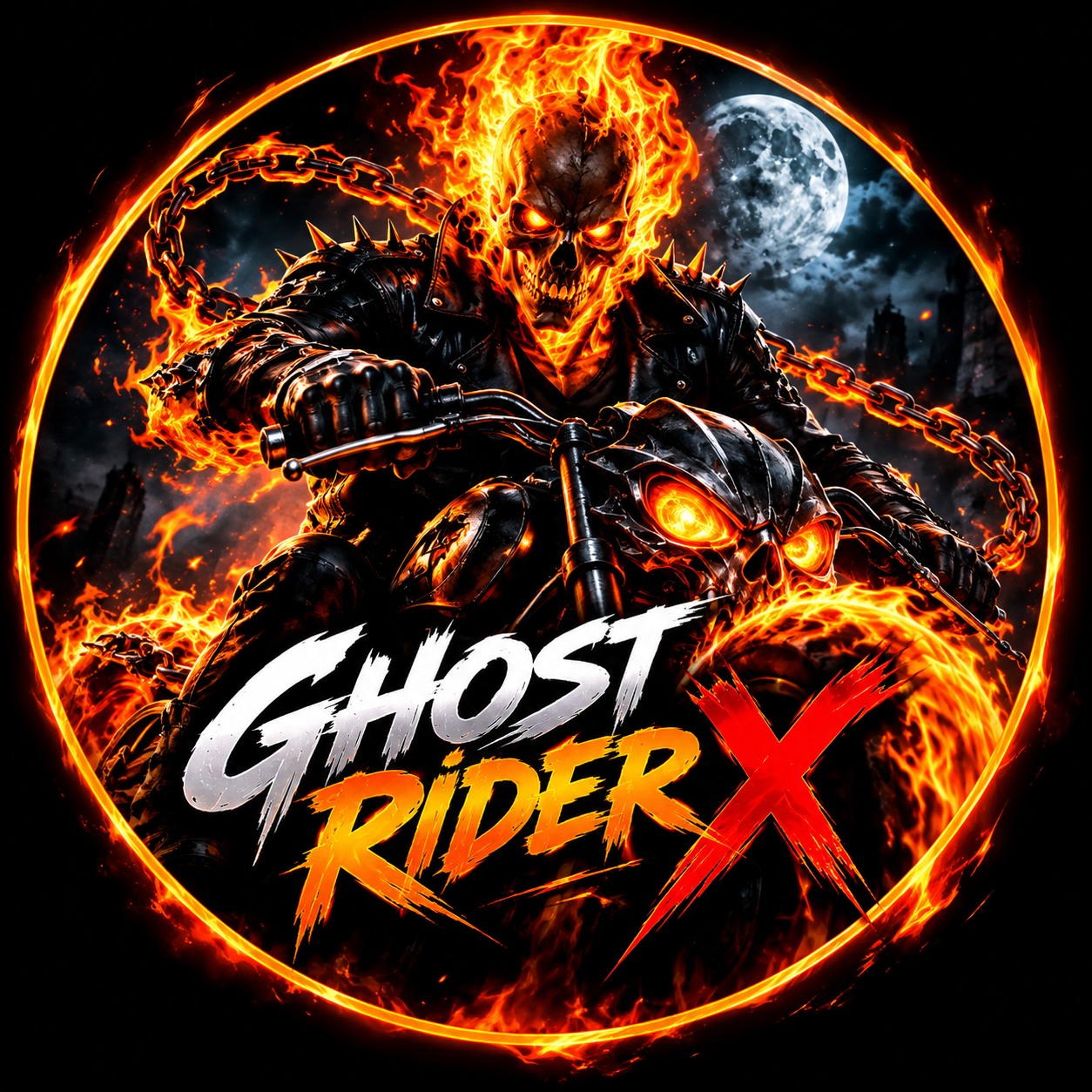 Ghost Rider X, Ghost Rider, dark rider, flaming motorcycle, fire bike ...