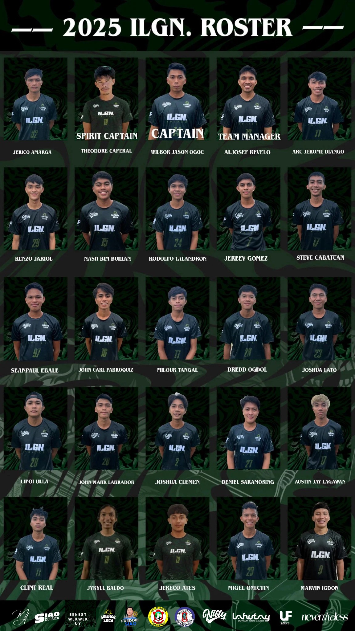 ILGN. - 𝐓𝐇𝐄 𝐋𝐄𝐆𝐀𝐂𝐘 𝐂𝐎𝐍𝐓𝐈𝐍𝐔𝐄𝐒🔥 ILGN MEN'S Roster... | Facebook