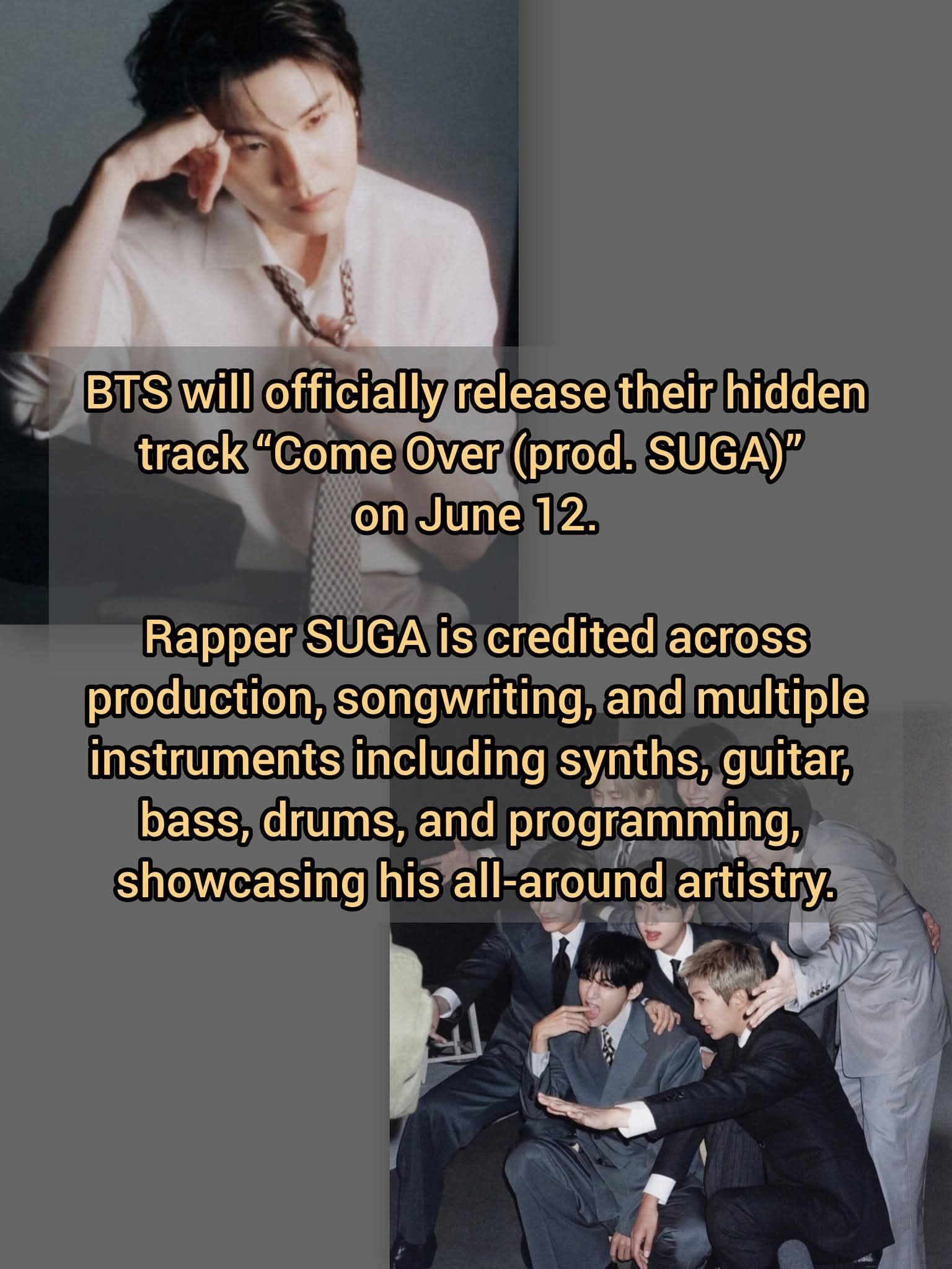 BTS' hidden track Come Over details and release