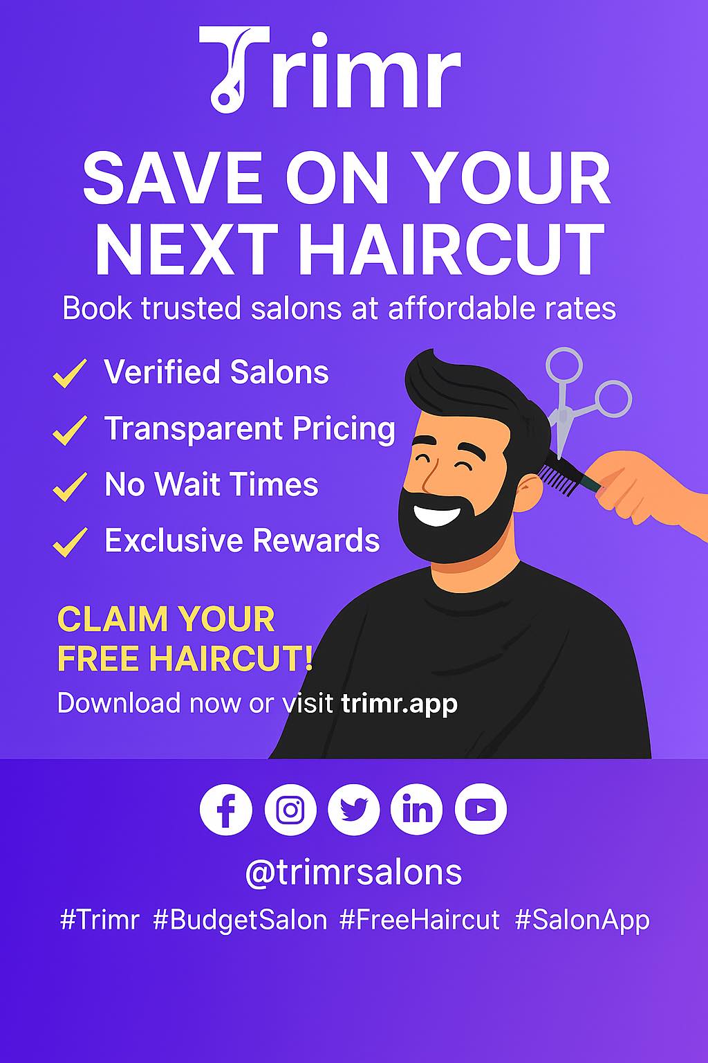 Trimr - 🚀 Your First Haircut is Absolutely FREE! 💇‍♂️ Meet Trimr ...