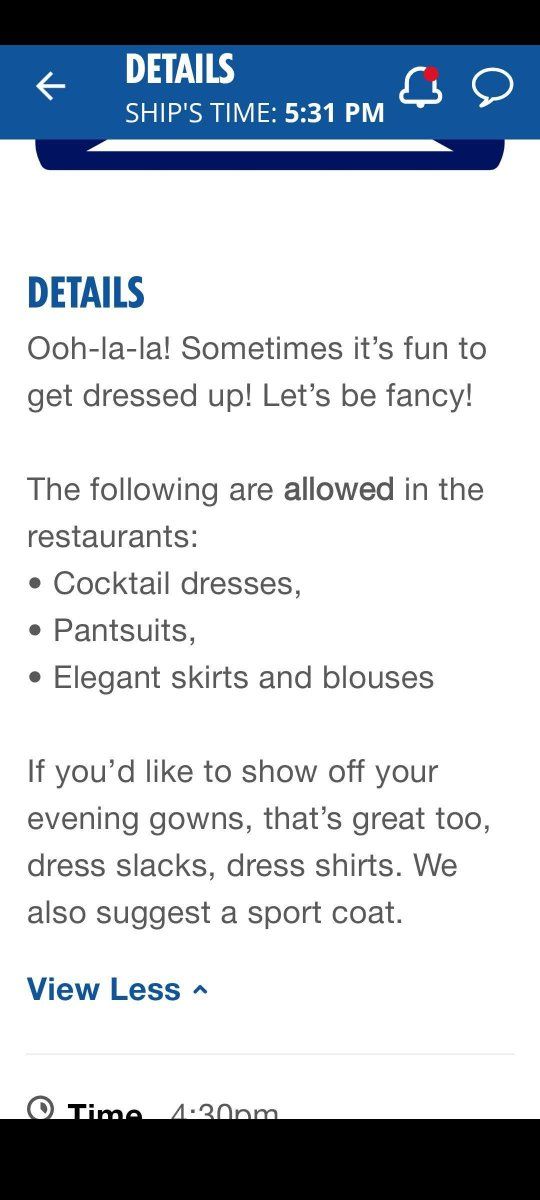 carnival formal dinner dress code Is Cruise specialty dining stricter? category:Belts