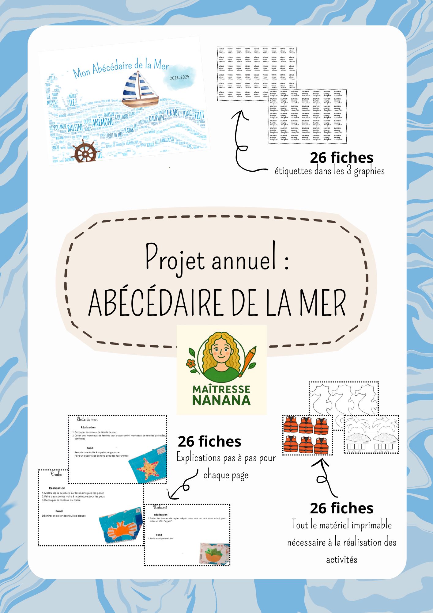 Coogam Cartes de coloriage à l'eau de l'alphabet, dessin de 26 lettres ABC, jouet éducatif d'apprentissage cadeau pour enfants et tout-petits