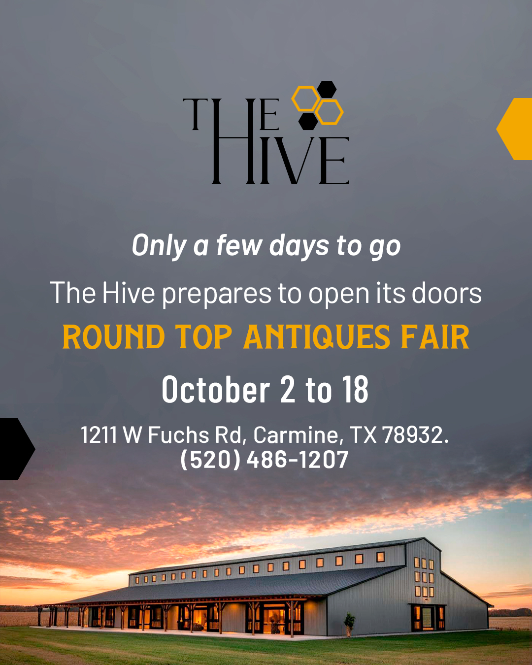 Just a few days to go! The Hive... - The Hive Round Top | Facebook