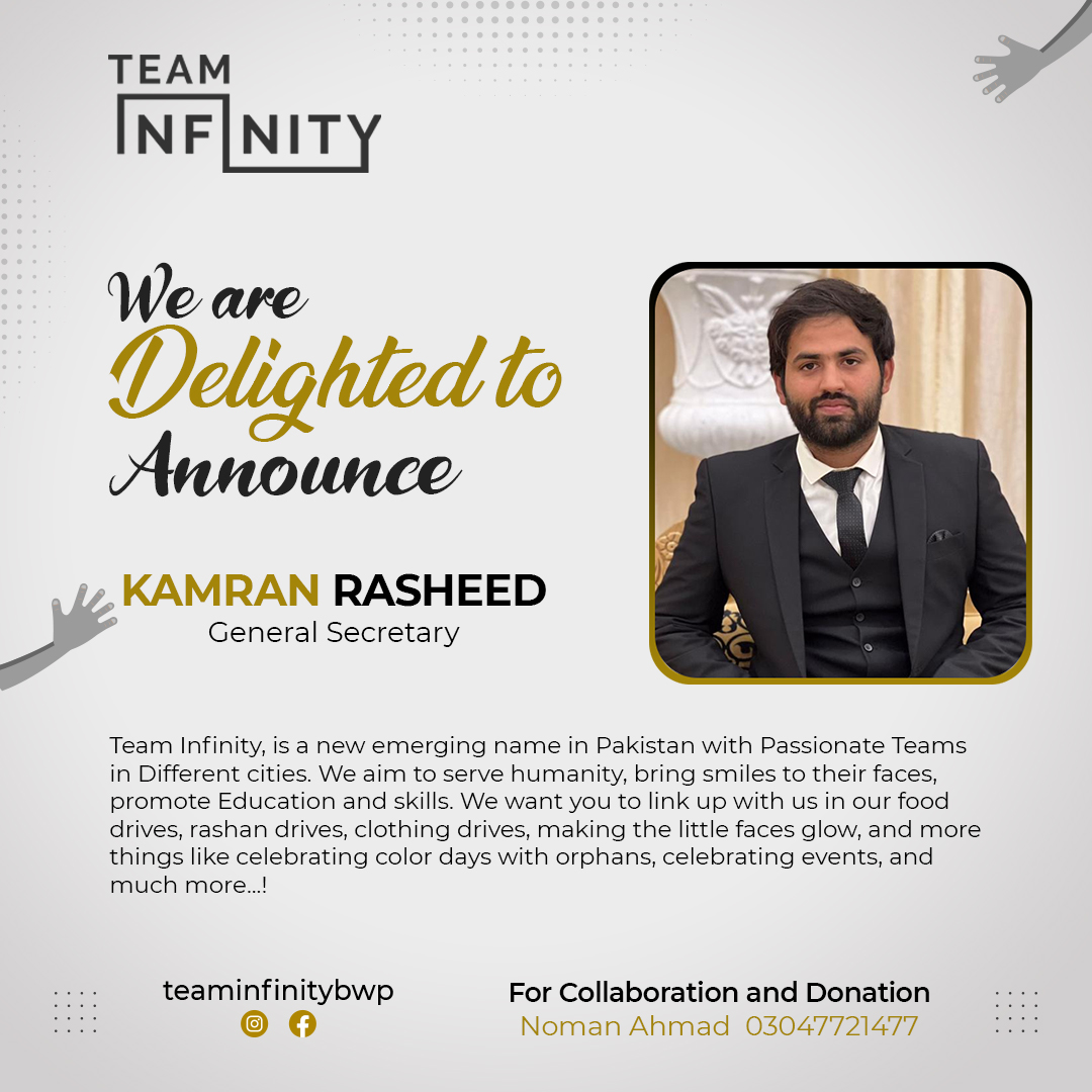 Meet Kamran Rasheed,... - Team Infinity Welfare Foundation | Facebook