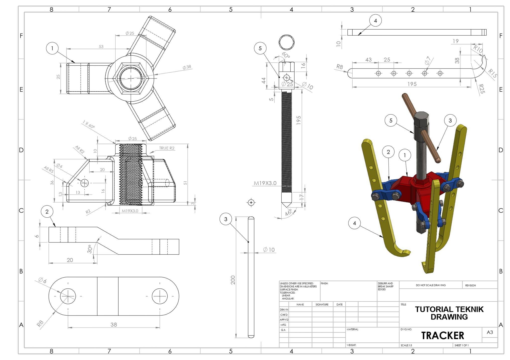 Teknik - Alat Tracker #autocad #solidworks #3d #solidmodeling #catia # ...