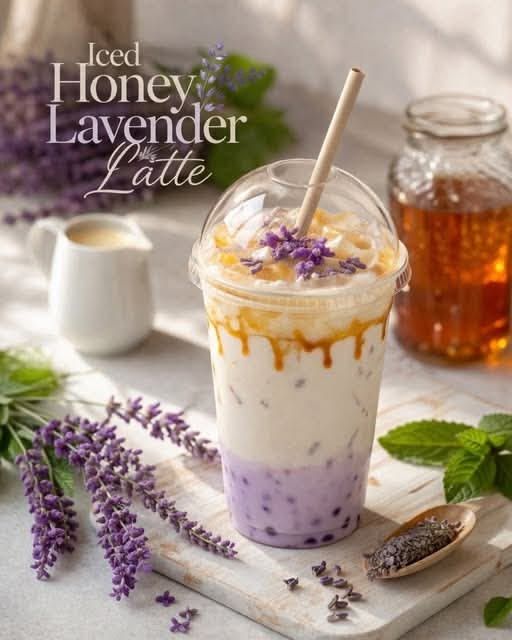 Floral & sweet collide in every sip. Meet the Honey Lavender Iced