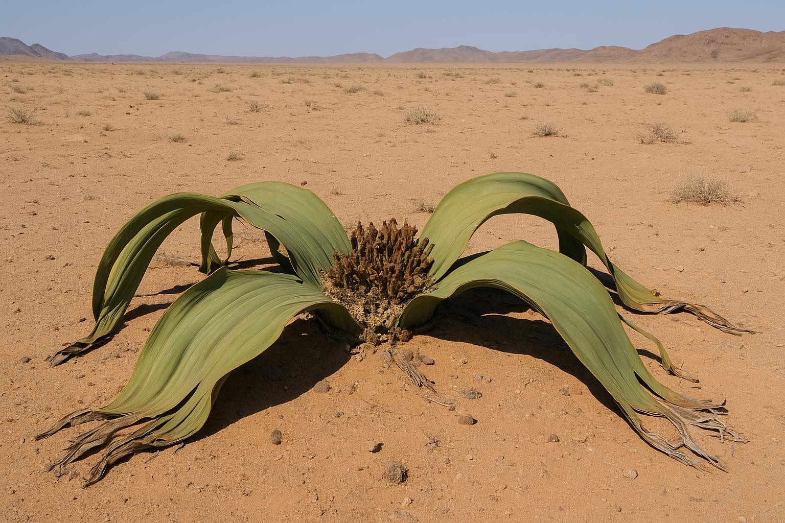 Meet Welwitschia mirabilis, a primitive desert plant