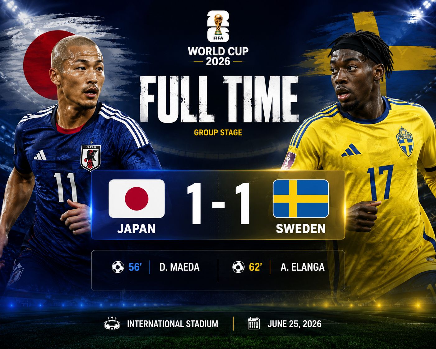 Who impressed you most in Japan vs Sweden FIFA World Cup 2026 match?