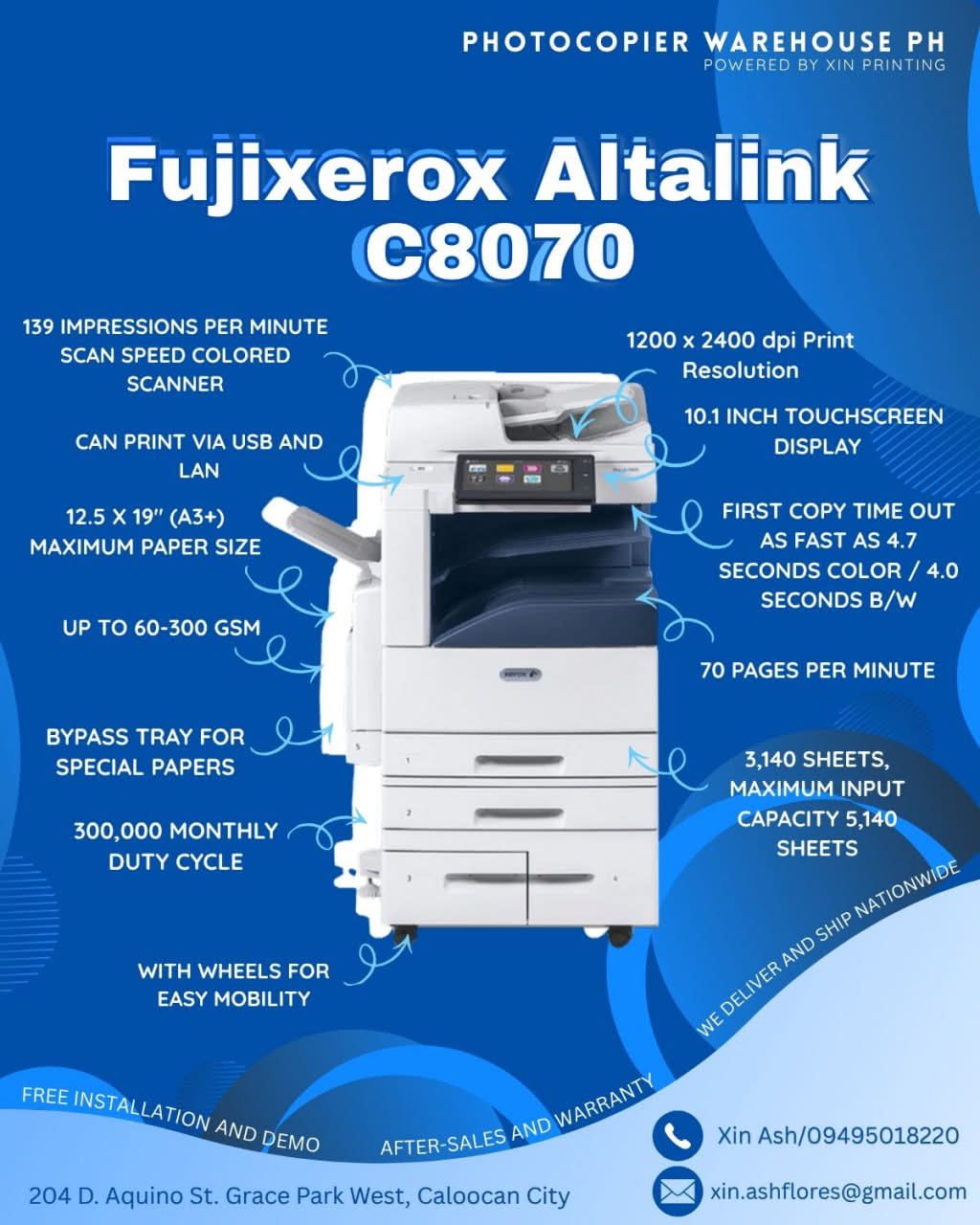 Fuji Xerox Altalink C8035 printer for sale, recommended for flyers