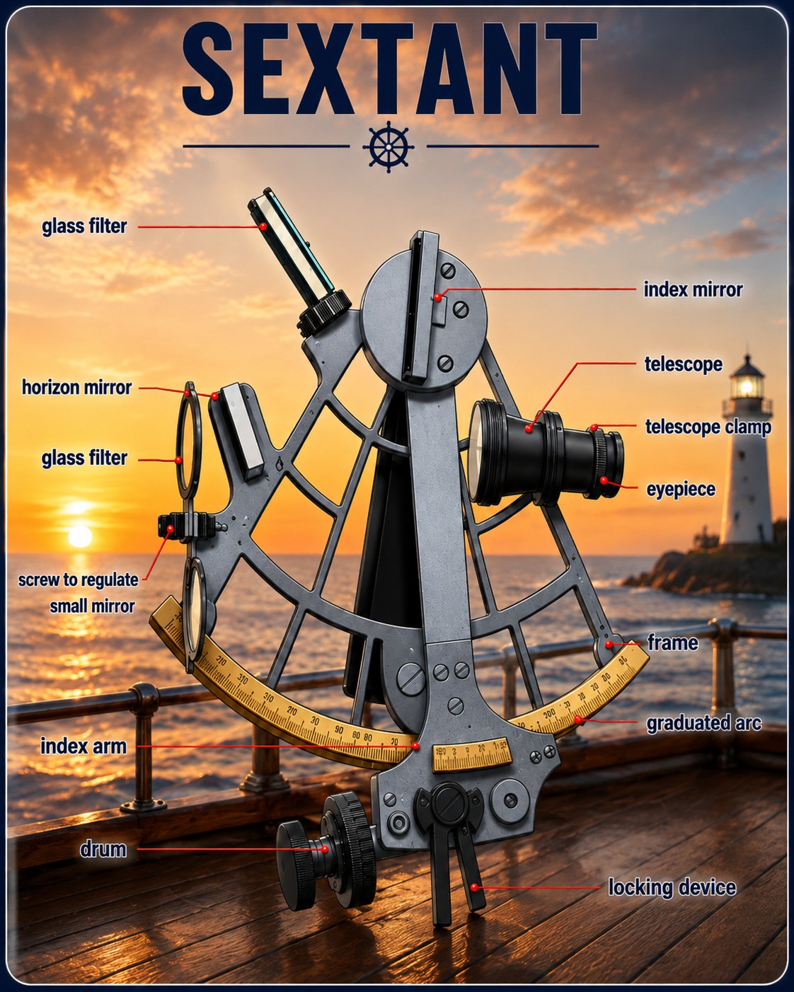 Using a Sextant for Navigation at Sea