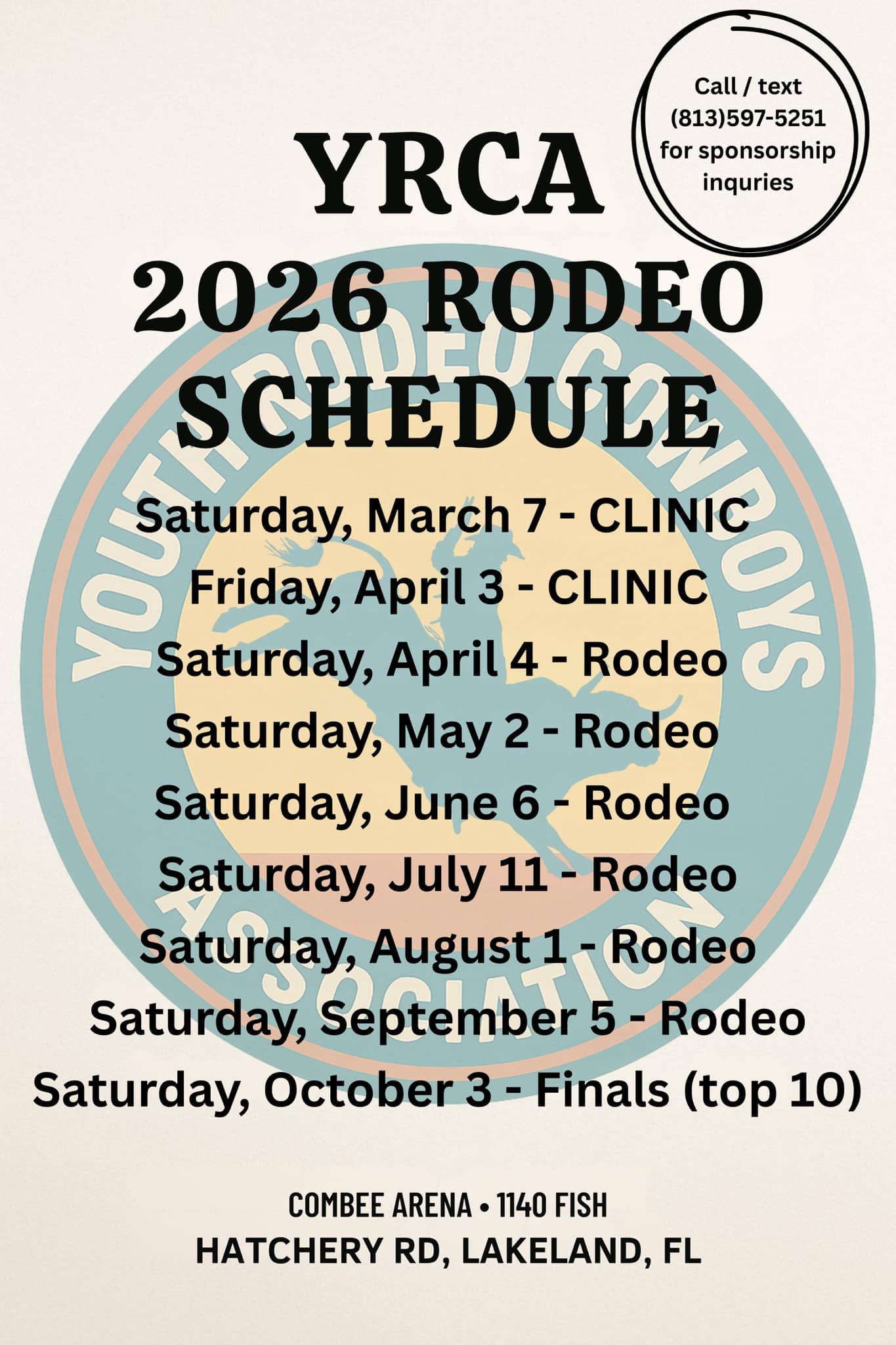 Youth - YRCA 2026 Rodeo Schedule is HERE! We will start accepting ...