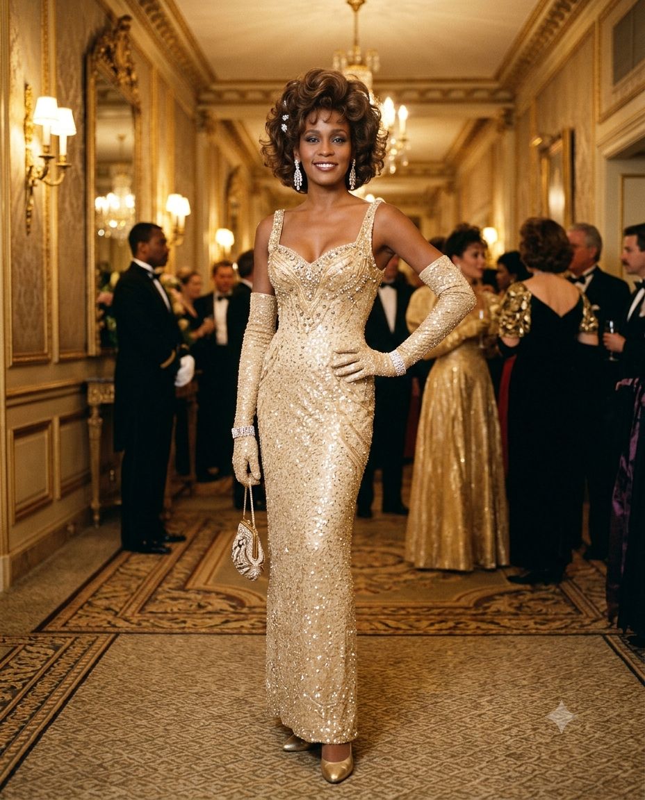 whitney houston gold dress was an absolutely BEAUTIFUL bride ✨ Every time I see photos or footage from her wedding era, I'm reminded that Whitney carried a kind of elegance and star power that FDS1772