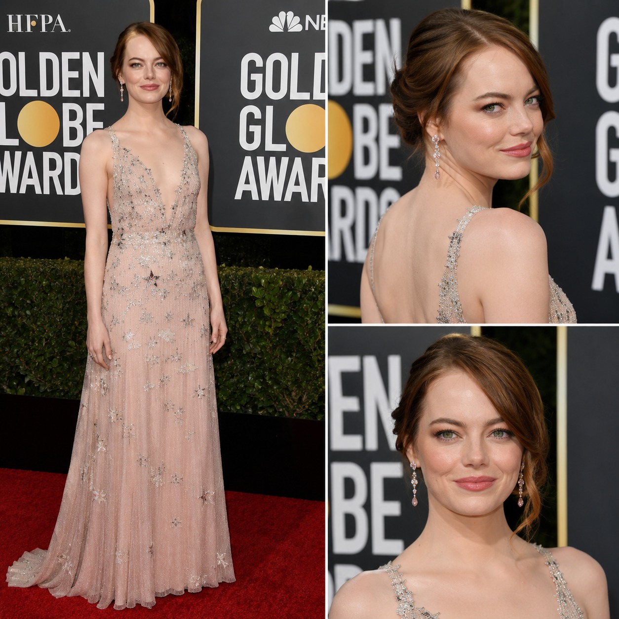 emma stone golden globes 2017 dress Stone's Globe Awards look in Valentino gown ateliermetalmesh