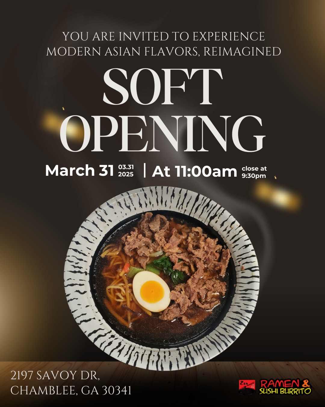Zen Ramen & Sushi Burrito now in soft opening in Chamblee
