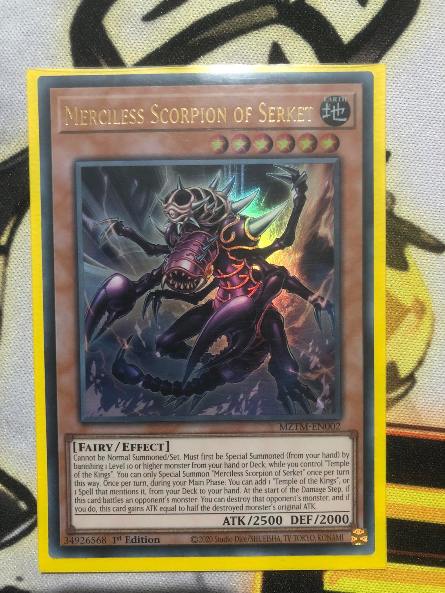 Yugioh Merciless Scorpion Of Serket Collector's Rare MZTM In-Hand Ready