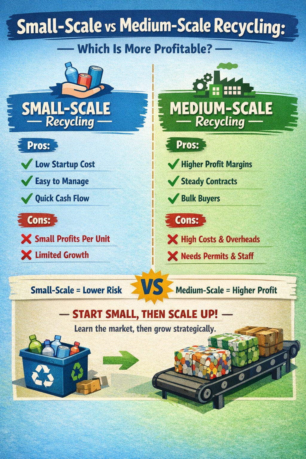 EcoCycle Africa - Small-scale vs Medium-scale Recycling:... | Facebook