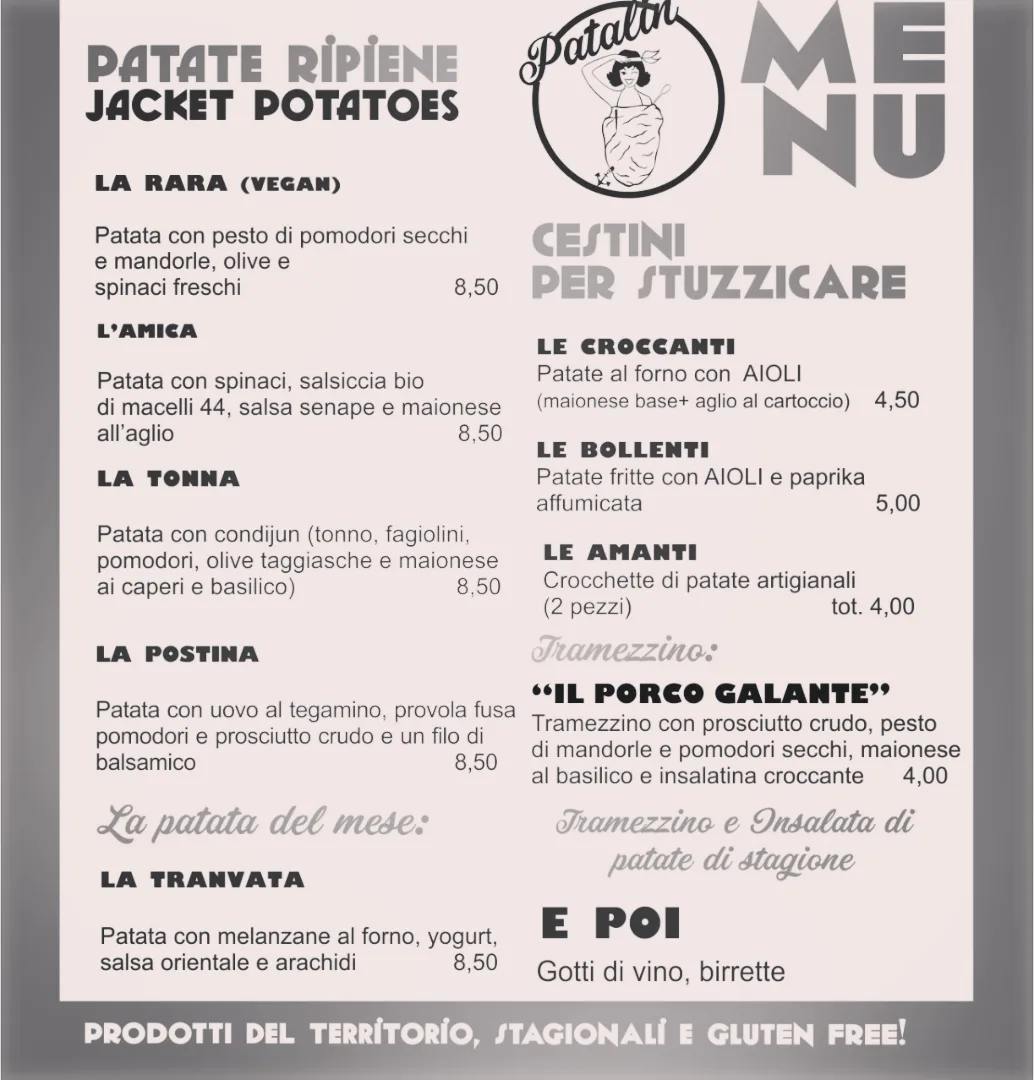 Patalin - Il menù di Patalin è tutto gluten free,a parte i tramezzini ...