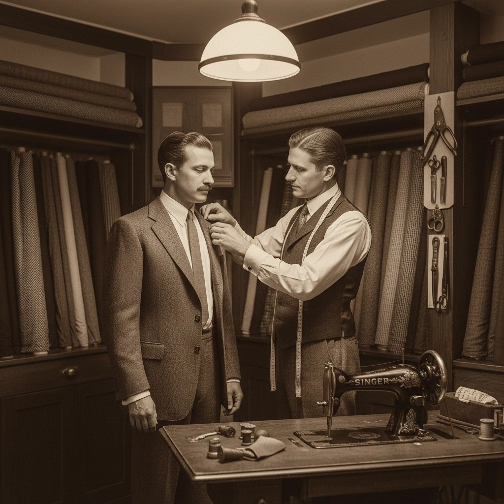Tailor making a suit in early 1900s America