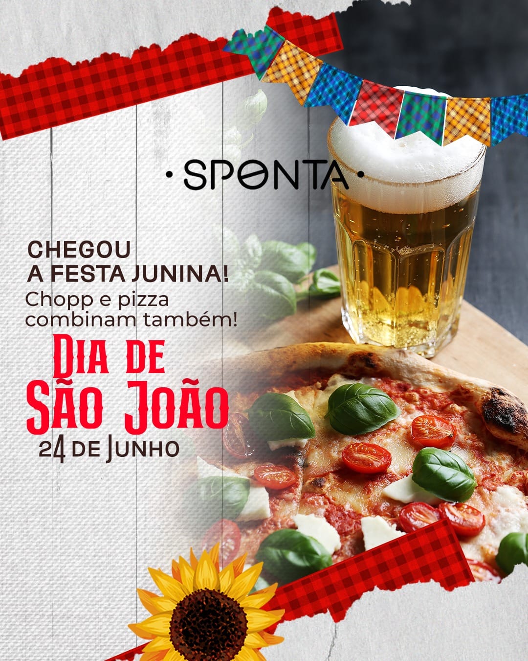 Sponta - 🌽🔥 Celebre o São João com chopp e pizza! 🍕🍺 A alegria da Festa ...