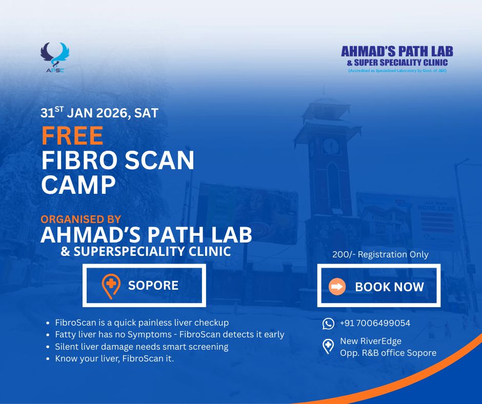 Ahmad's - 📢 Upcoming Health Event in Sopore: Free Fibro Scan Camp Your ...
