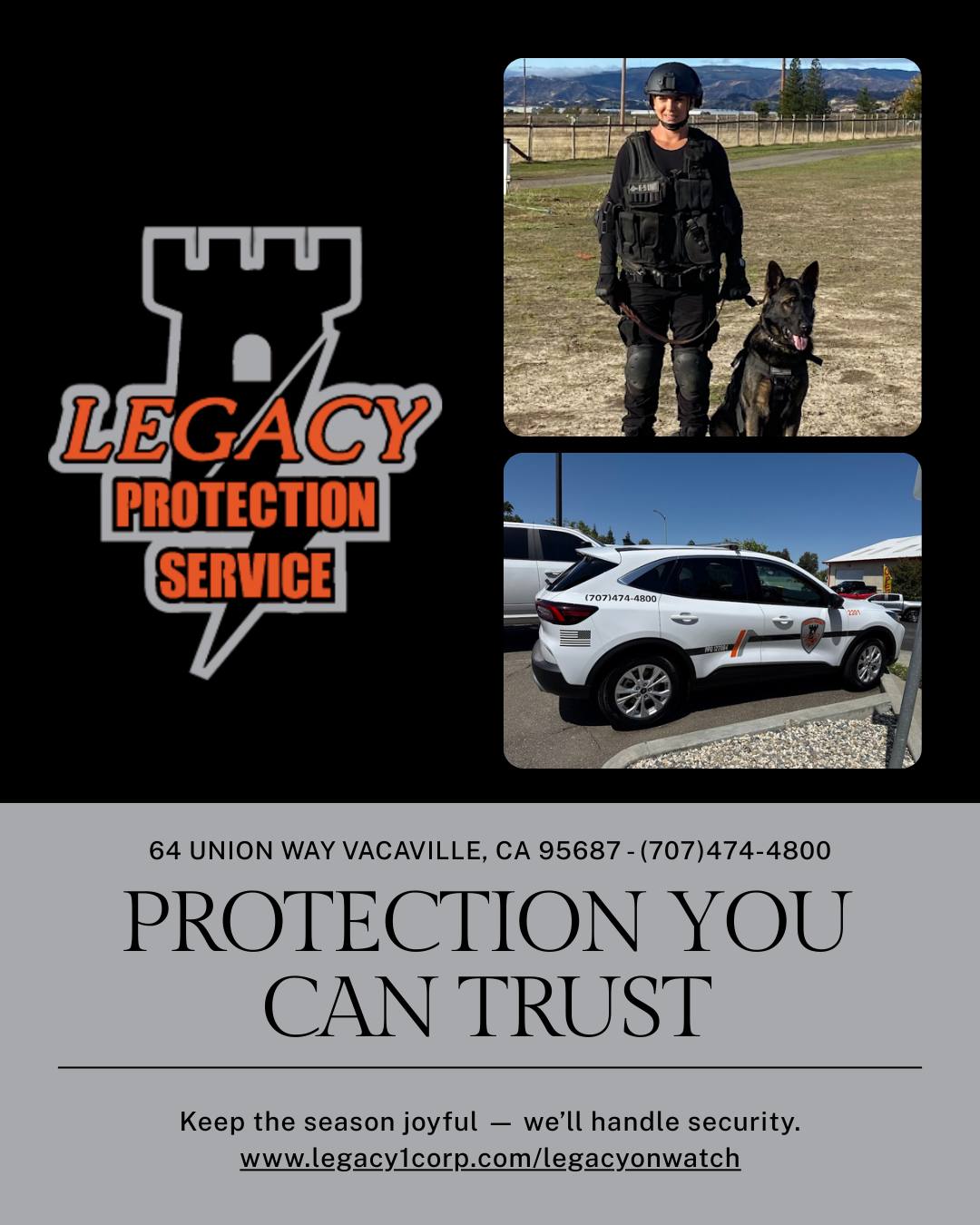 Our highly trained K9 teams... - Legacy Protection Services | Facebook