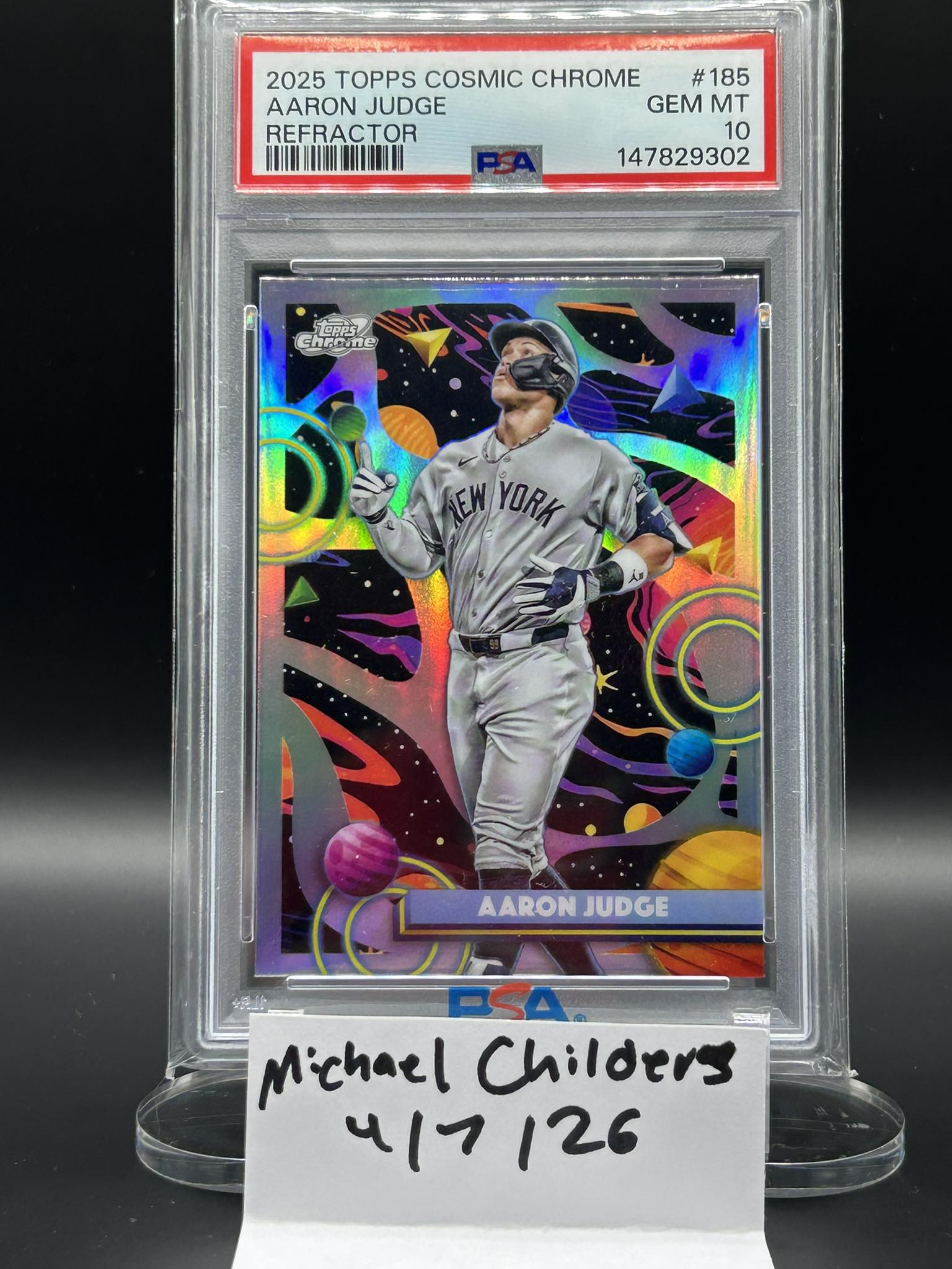 CLOSED AND RAN - 2025 Topps. Cosmic Chrome Aaron Judge Refractor 