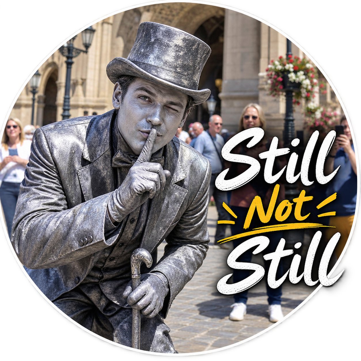 Even the Statue Fixed Her Hat 😂🎩 #LivingStatue #StreetPerformer # ...