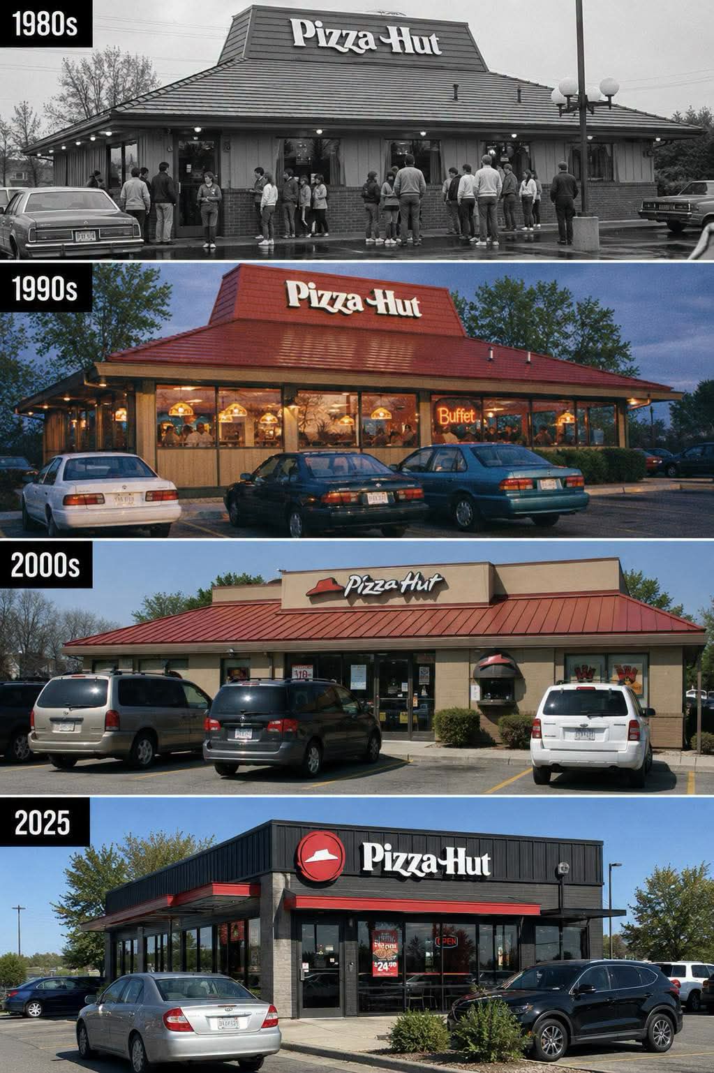 The early days of Pizza Hut, the Pizza Pete era show a