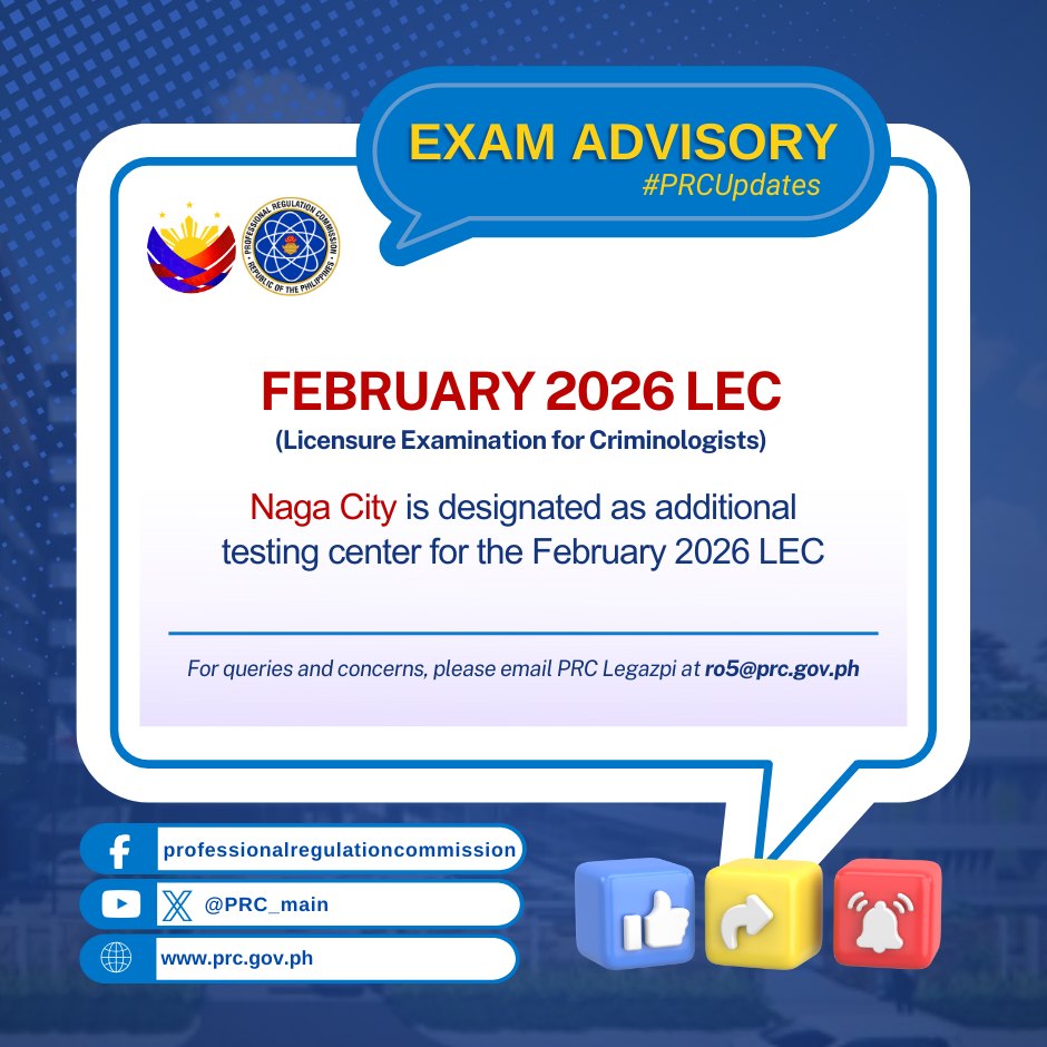 Professional - Designating Naga City as Additional Testing Center for ...
