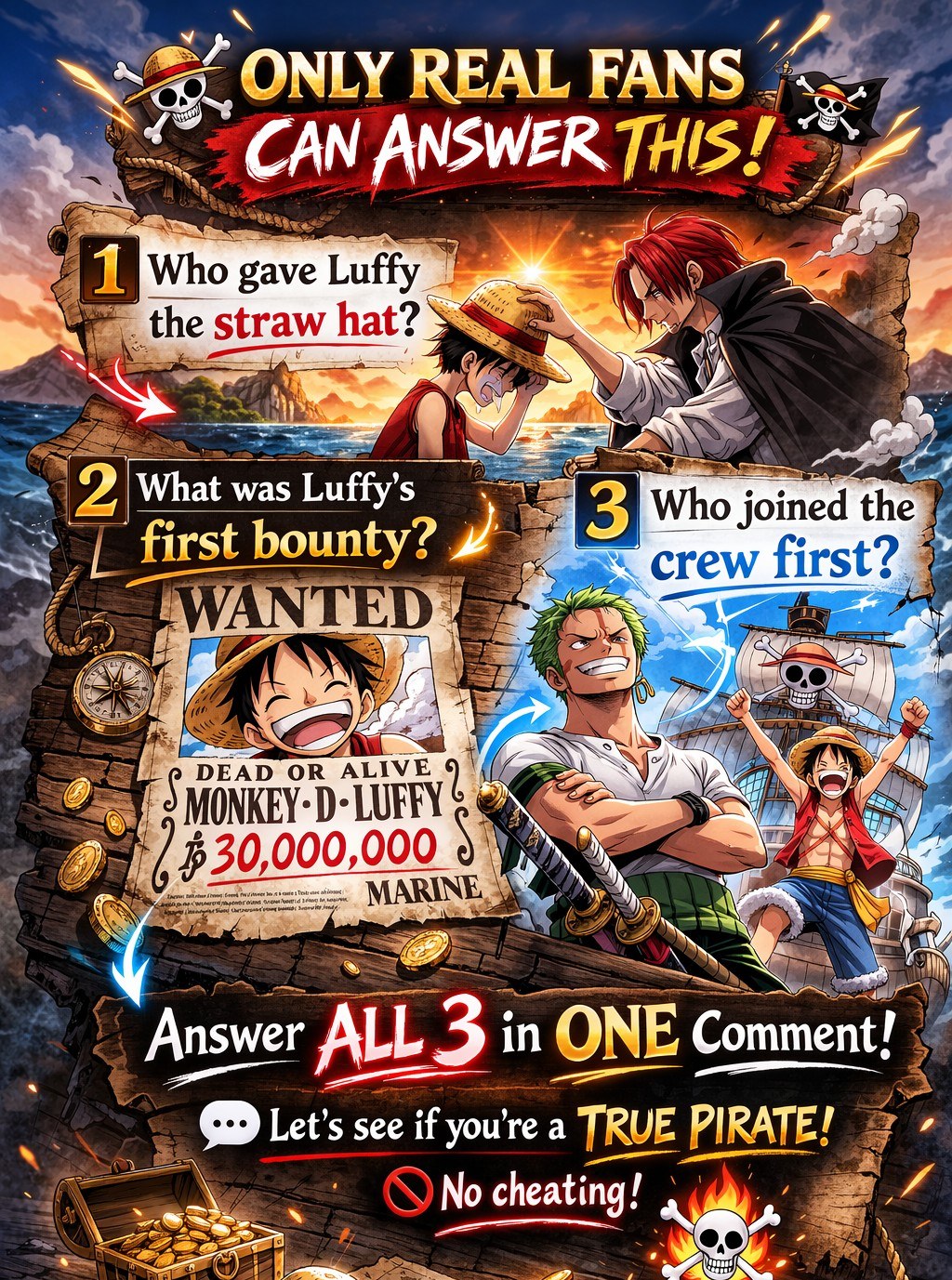 Can you find all 5 hidden Straw Hat symbols? #OnePiece #Anime
