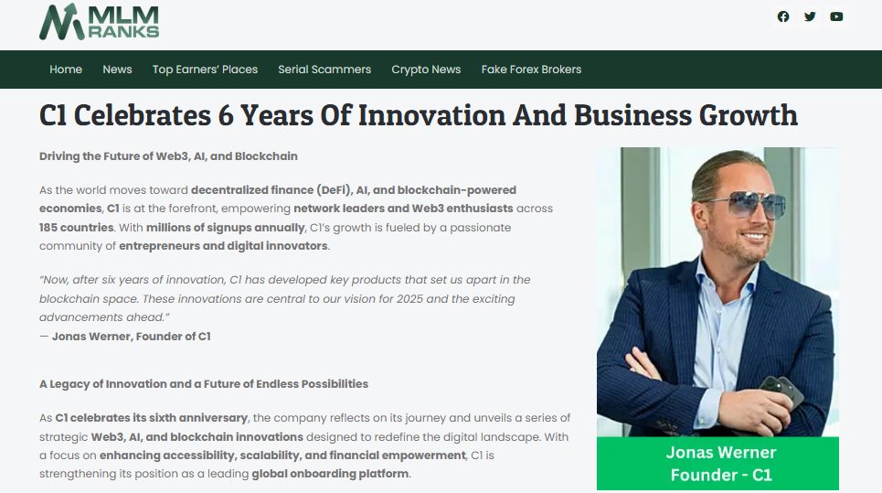 MLM Ranks - C1 Marks 6 Years of Innovation & Growth in... | Facebook