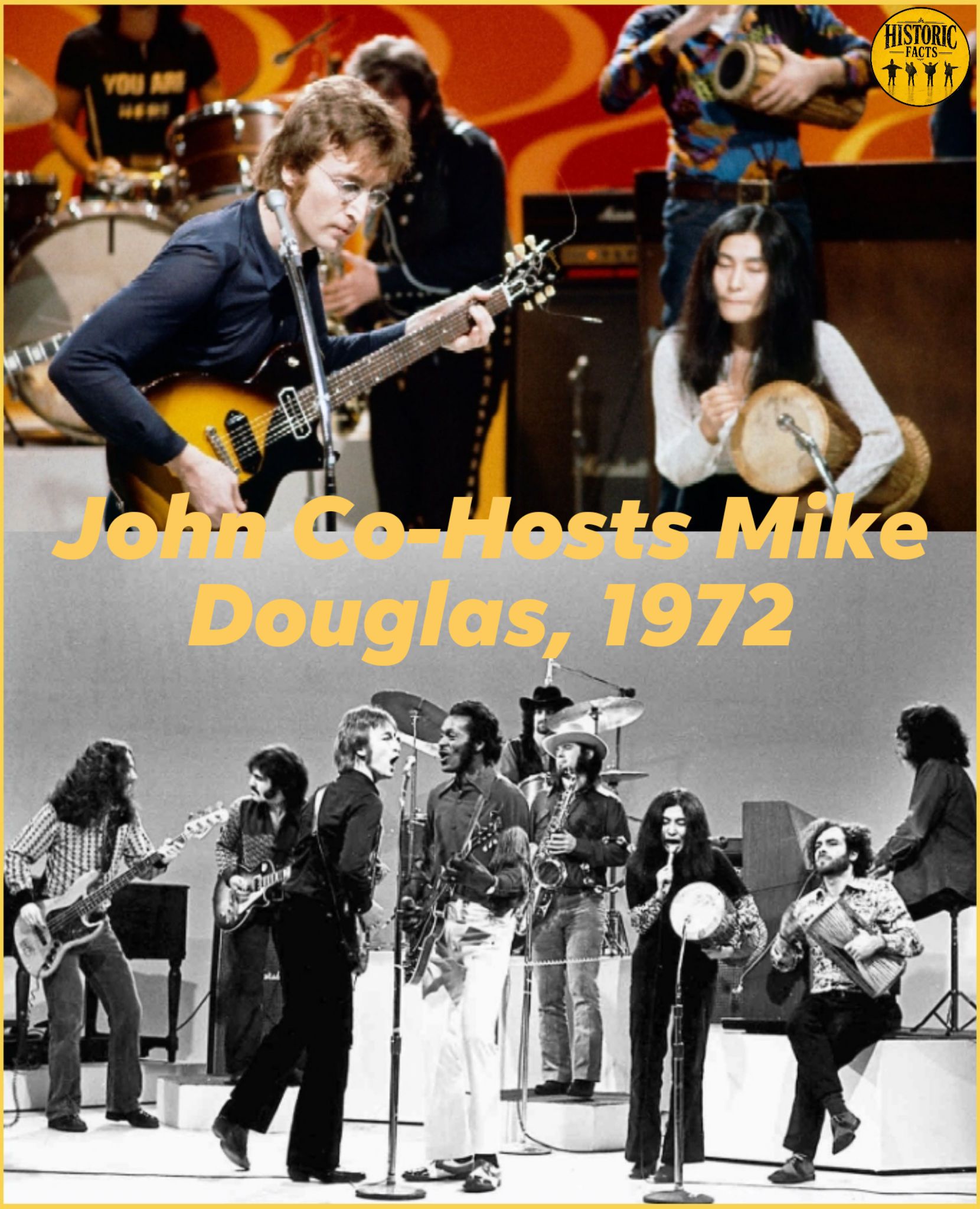 John Lennon cohosting Mike Douglas with Yoko Ono
