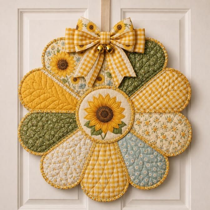 Happy summer mini quilt door hanger