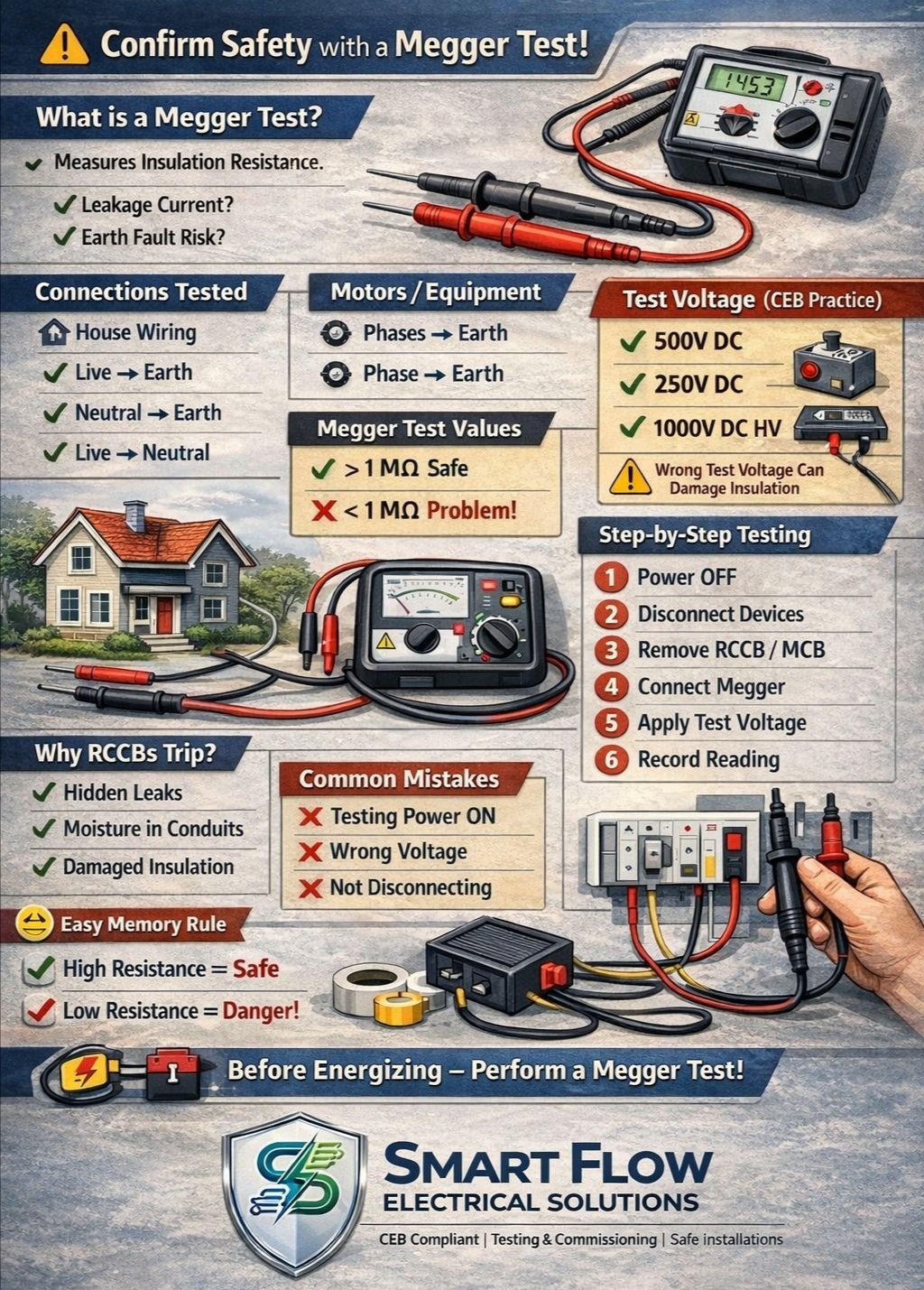 Smart - 🔌🧪 Megger Testing Explained – Wiring & Motor Insulation Check ...
