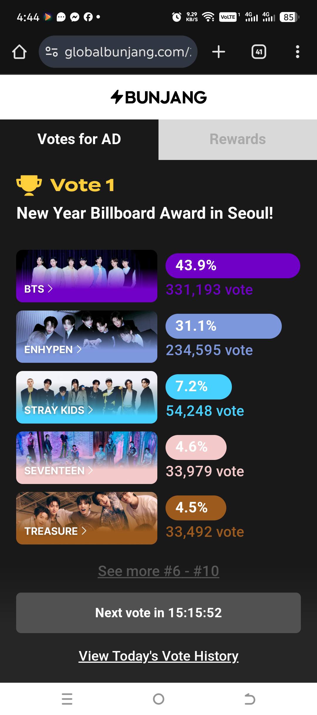 Vote for BTS at New Year Billboards Awards in Seoul