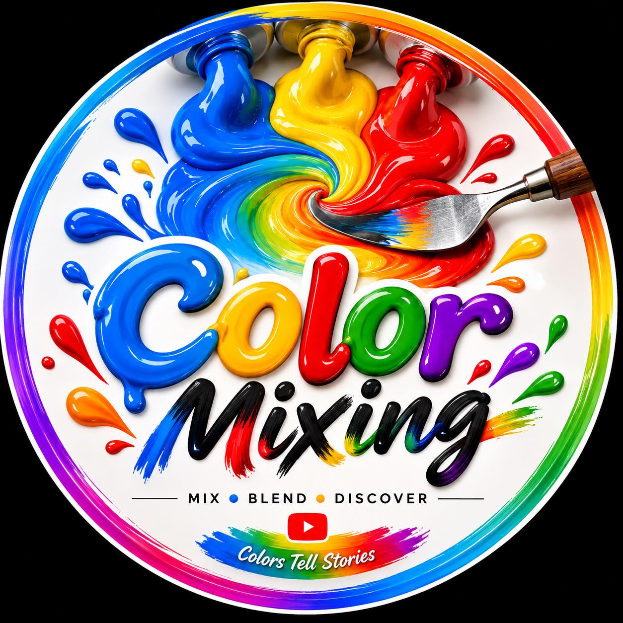 Watch rose and navy blue paint blend together into a smooth, thick ...