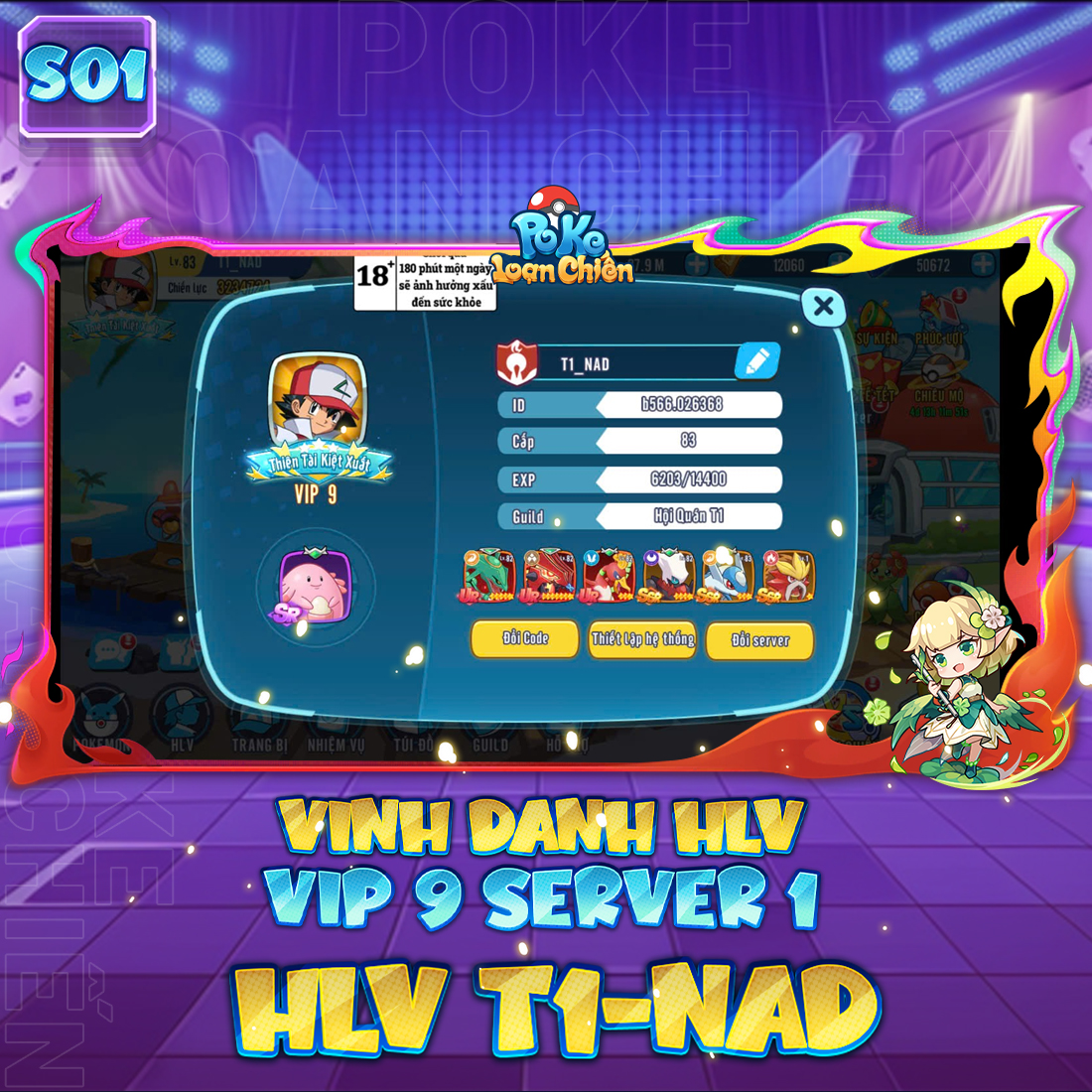 Poke - 👑 VINH DANH HLV T1_NAD – ĐẠT MỐC VIP 9 SERVER 1! 👑 May xin chúc ...