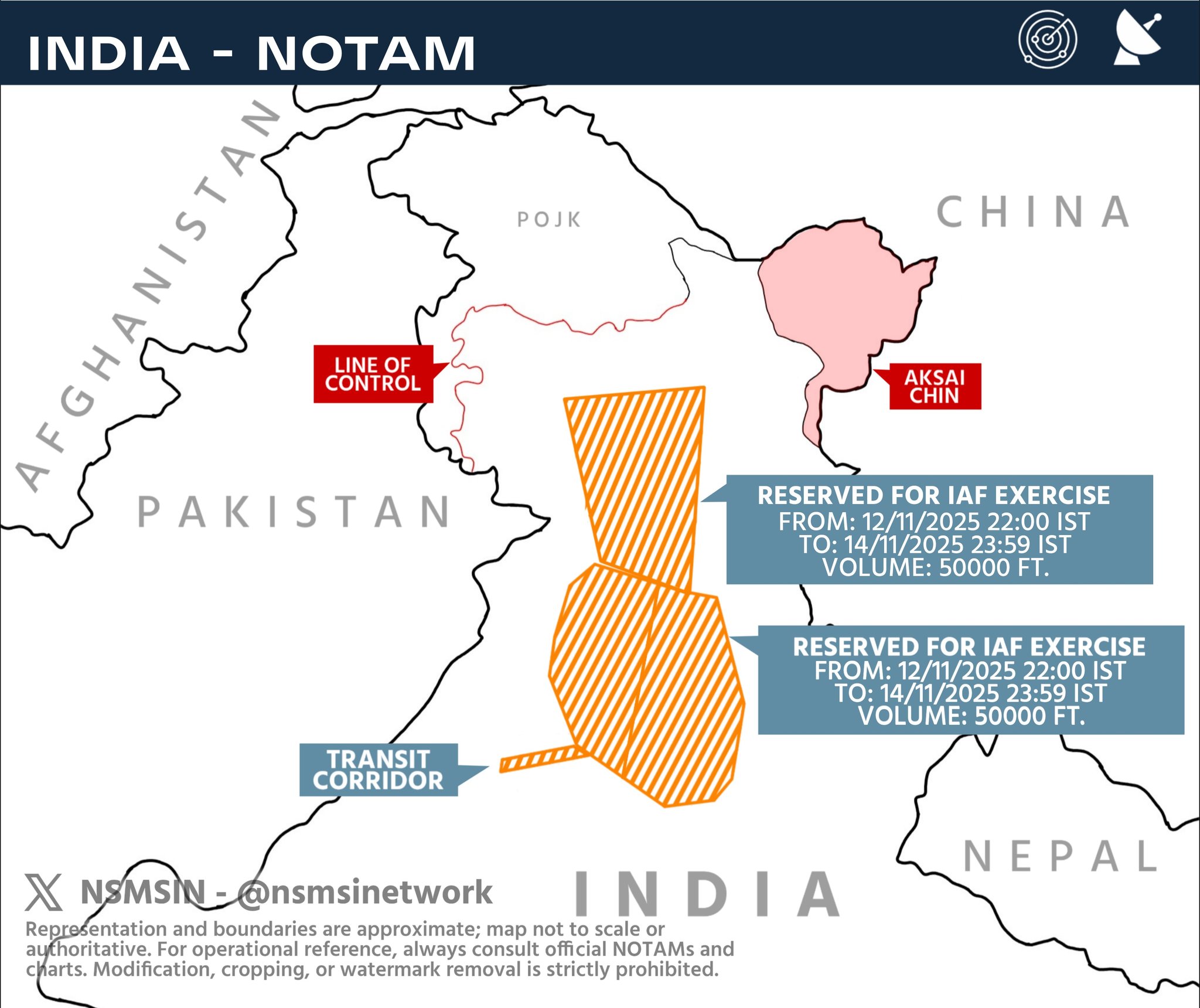 nsmsin - 🚨 NOTAM Update: India has extended its Indian Air Force ...