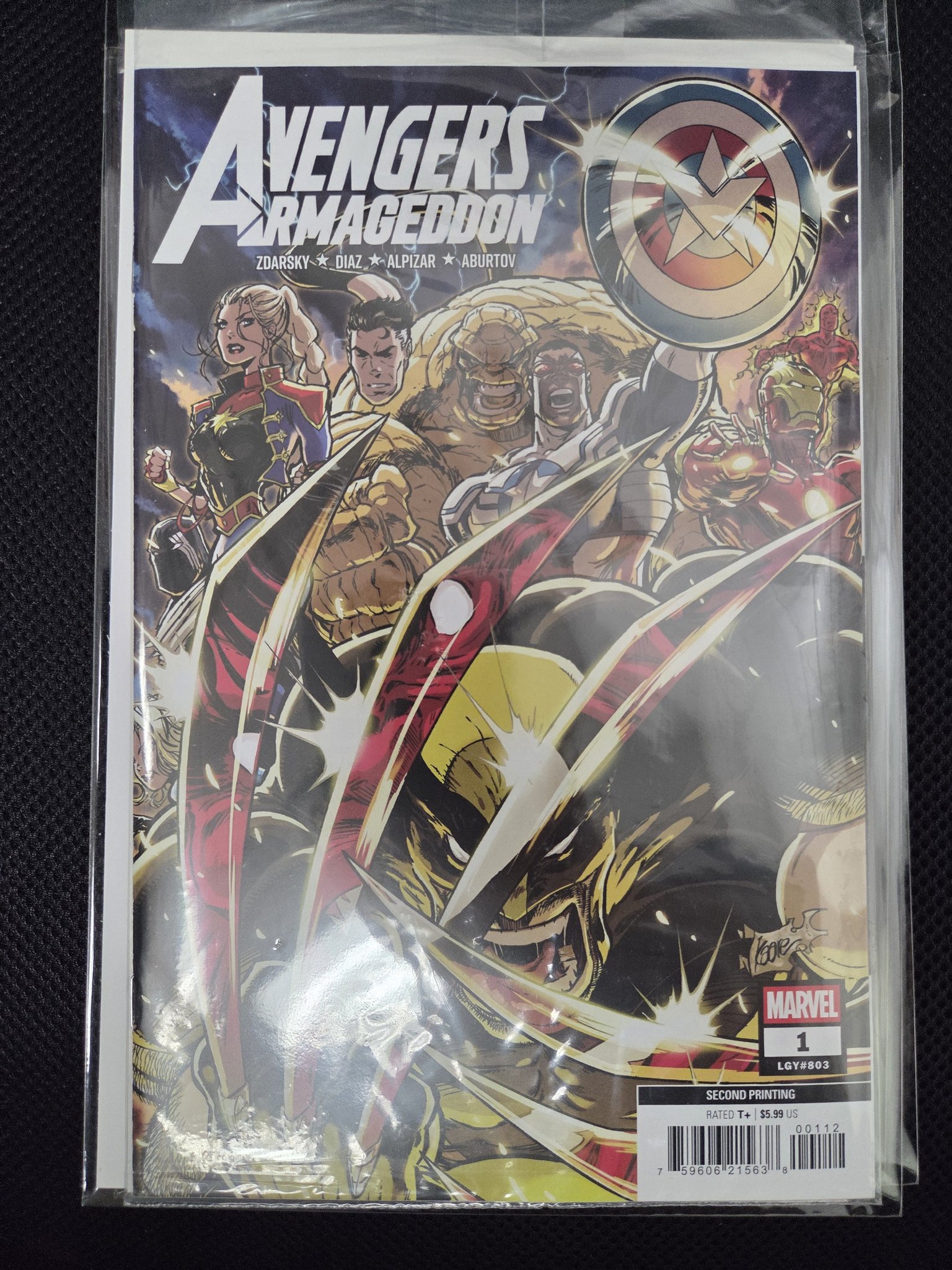 AVENGERS ARMAGEDDON#1 Warstorm Surge プロモ Second print of Avengers Armageddon #1 with Marvel Warstorm Surge