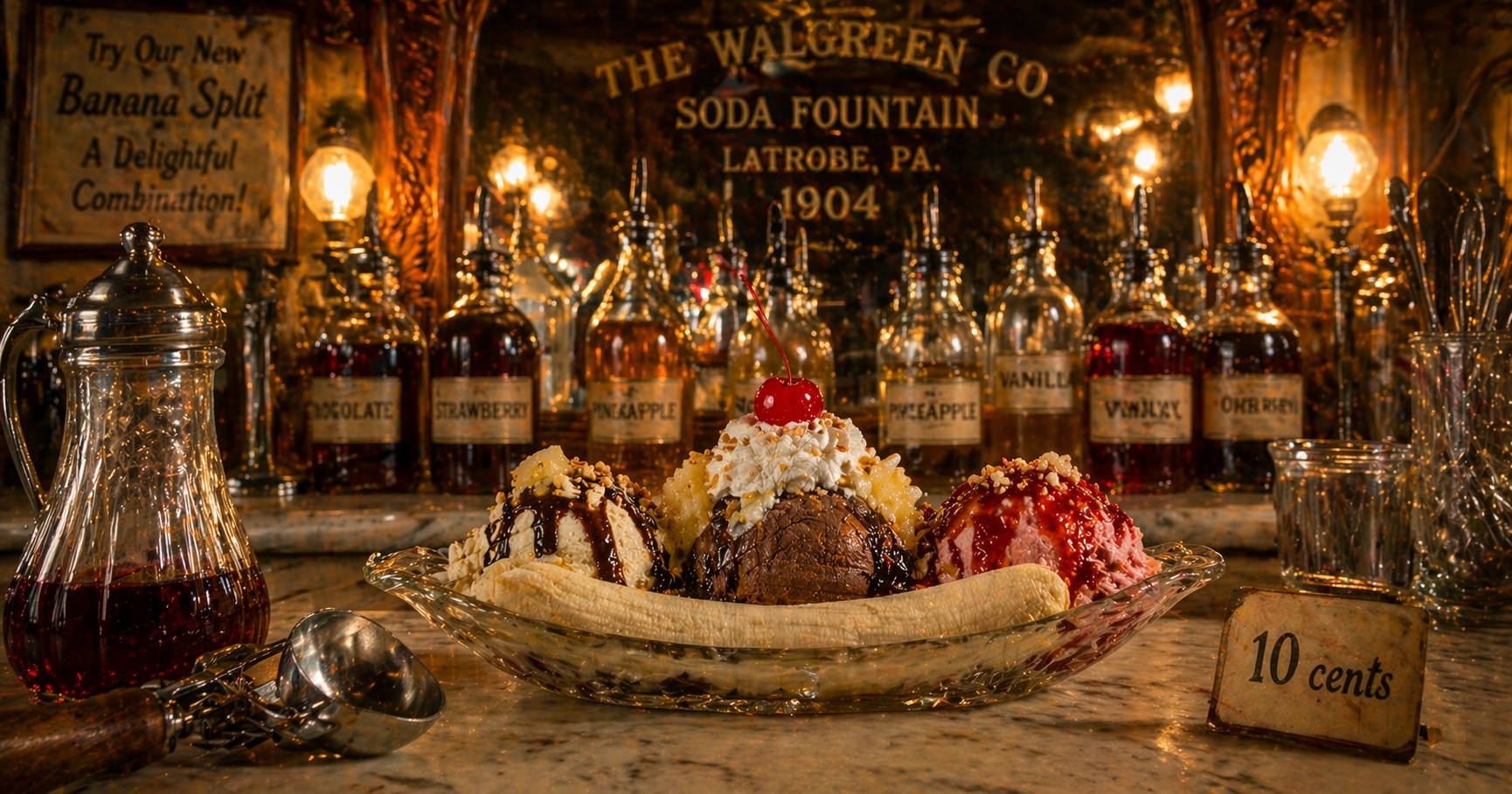 Latrobe, Pennsylvania, the birthplace of the banana split dessert