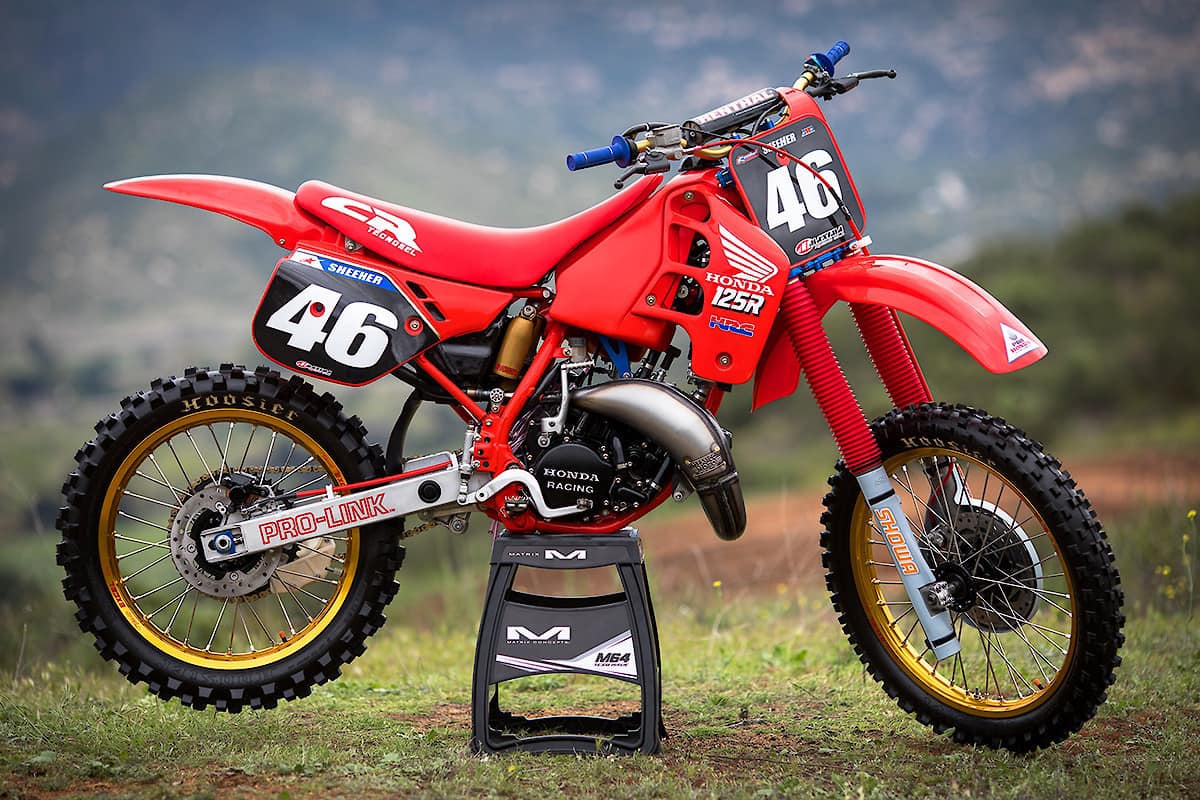 レッド ホワイト ヴィンテージモトクロスジャージHONDA イエロー M