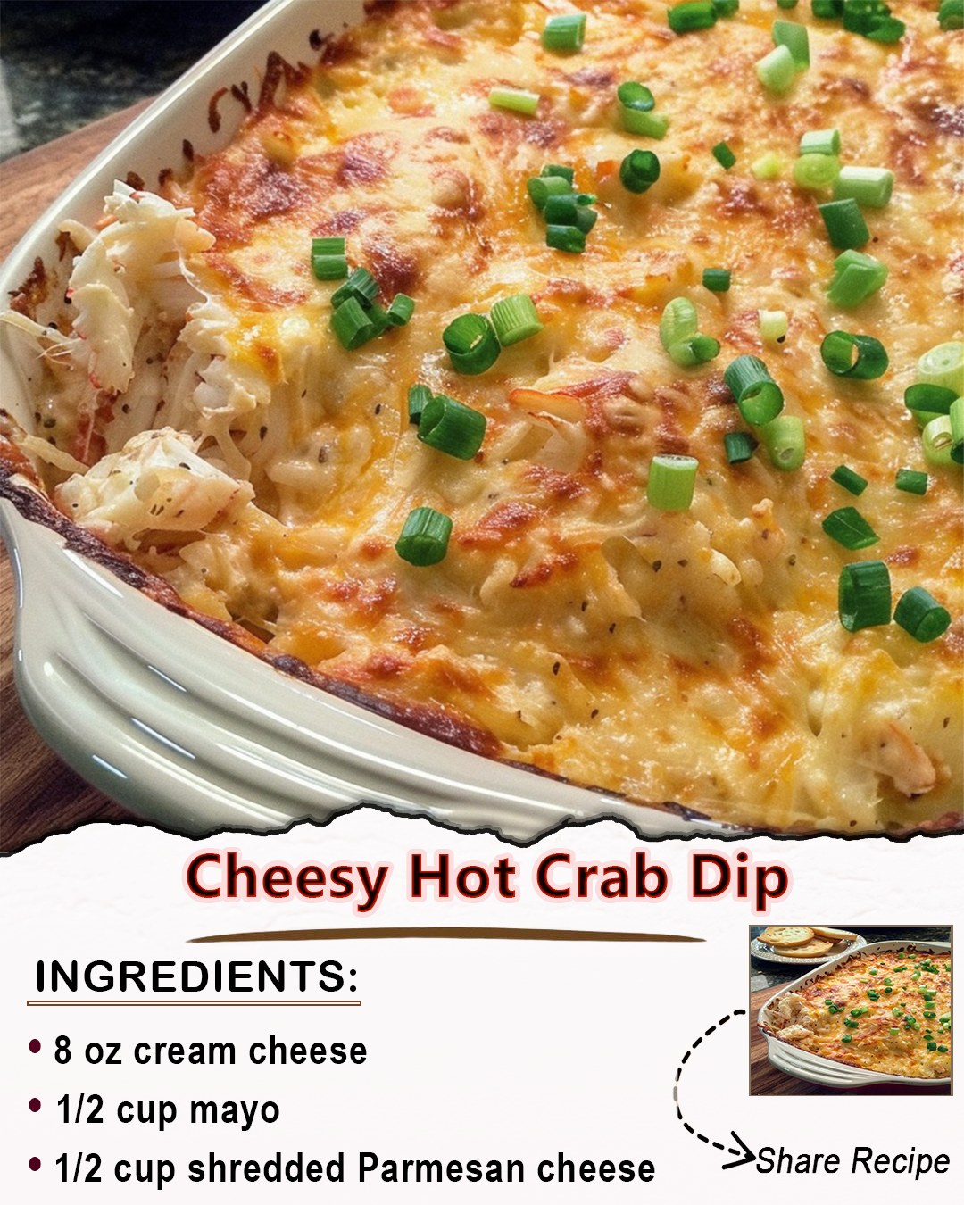 Perfect Cheesy Appetizer to Satisfy Your Cravings! Crab and Bacon Dip!