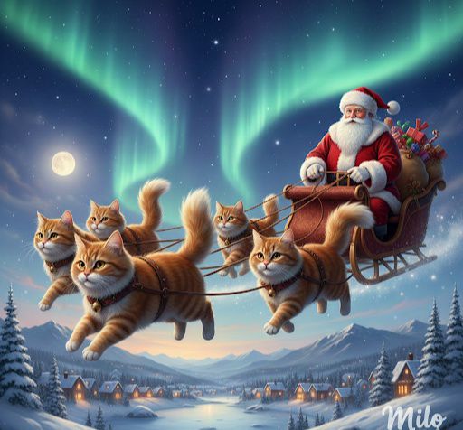 Milo - Santa's New Ride! Sorry, Reindeer, The Cats Took Over. 😉 Led By ...