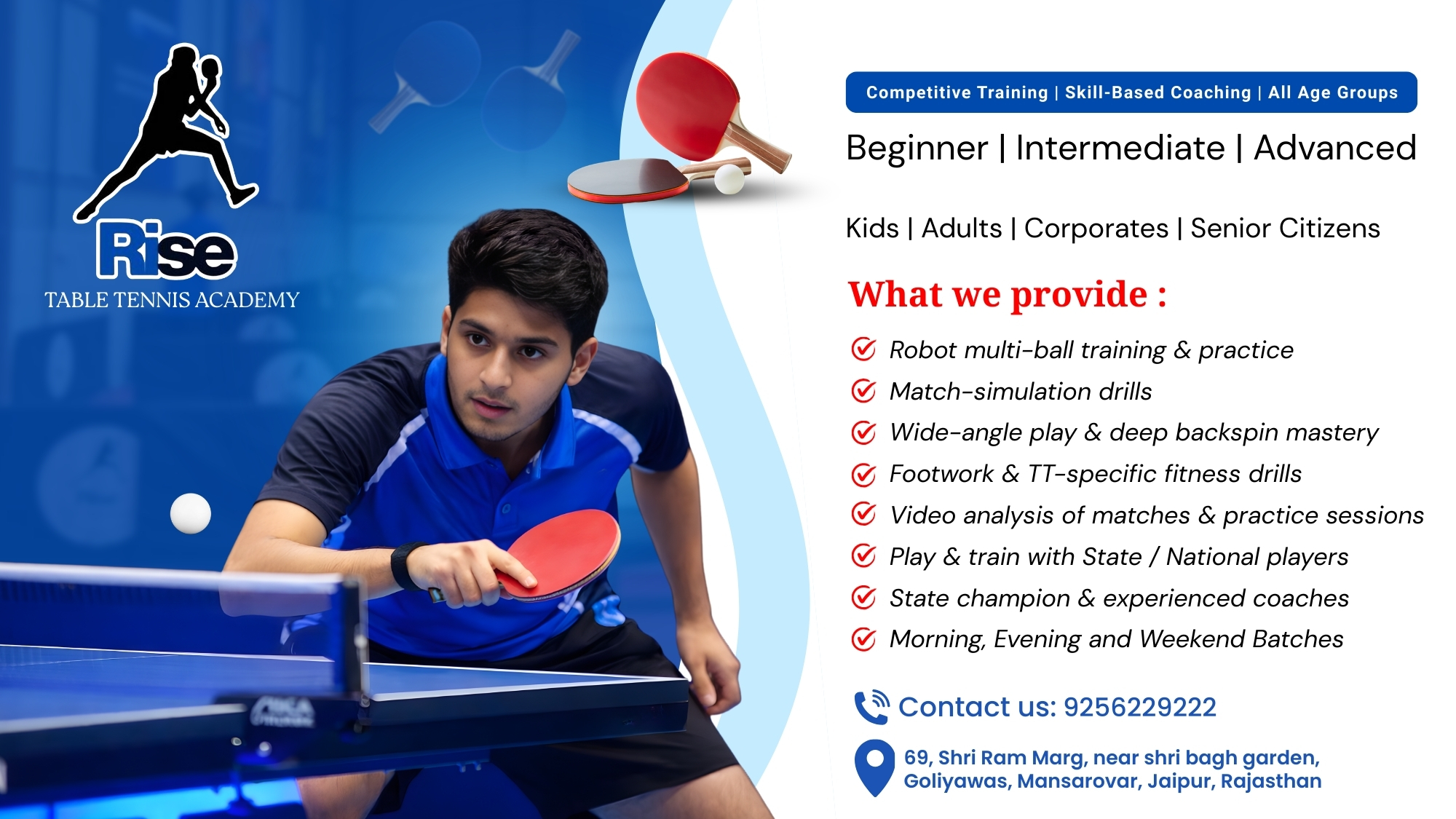 Rise Table Tennis Academy | Jaipur