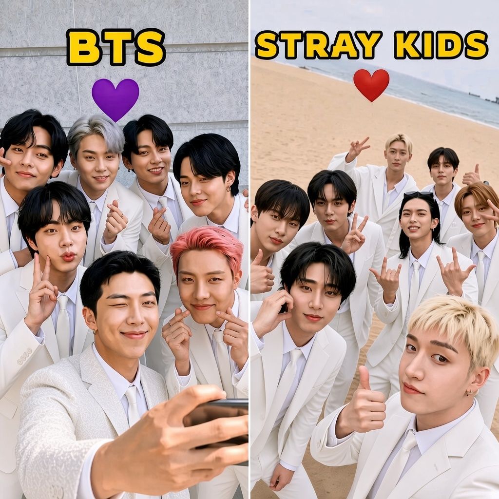 Which countries' flags are in the BTS poster in South Korea?