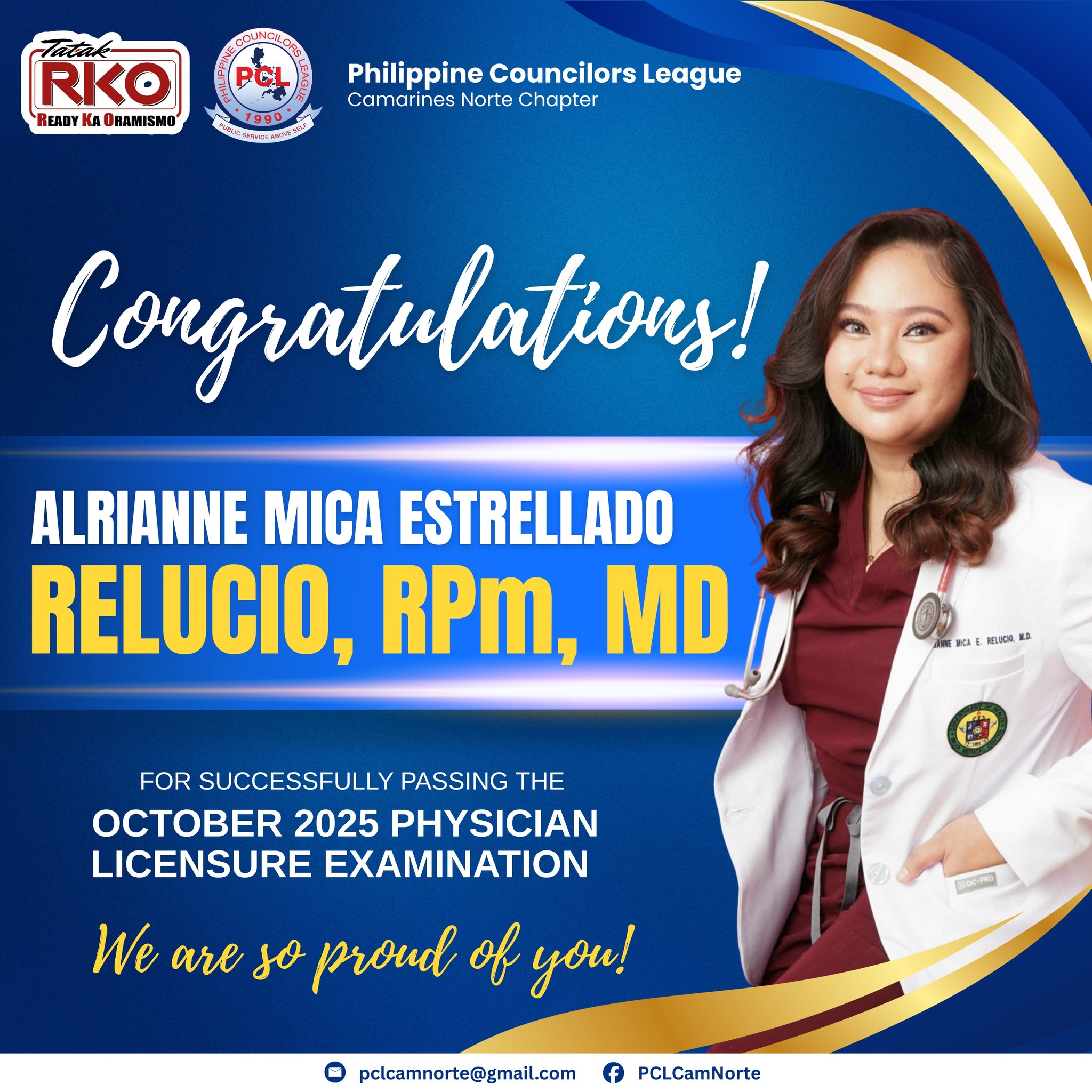 Philippine - Warmest congratulations to Dr. Alrianne Mica Estrellado ...